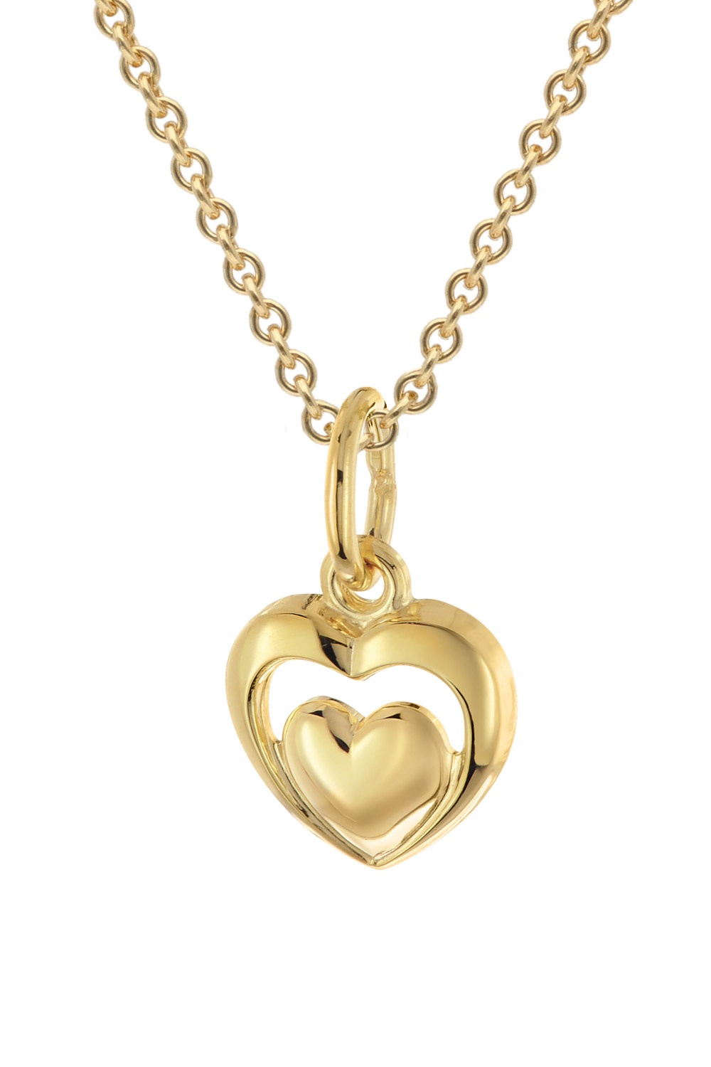 trendor 28575 Kinder Herz-Anhänger Gold 333/8K Mit Vergoldeter Silberkette