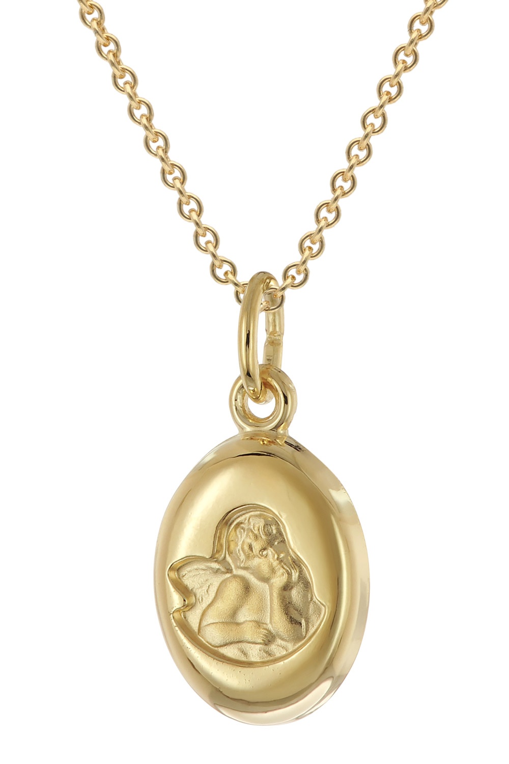 trendor 28584 Mädchen-Anhänger Engel Gold 333/8K Mit Vergoldeter Silberkette