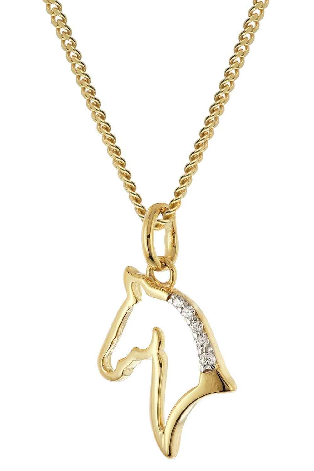 trendor 28540 Damen-Halskette mit Pferde-Anhänger 925 Silber Vergoldet trendor 28540 Damen-Halskette mit Pferde-Anhänger 925 Silber Vergoldet