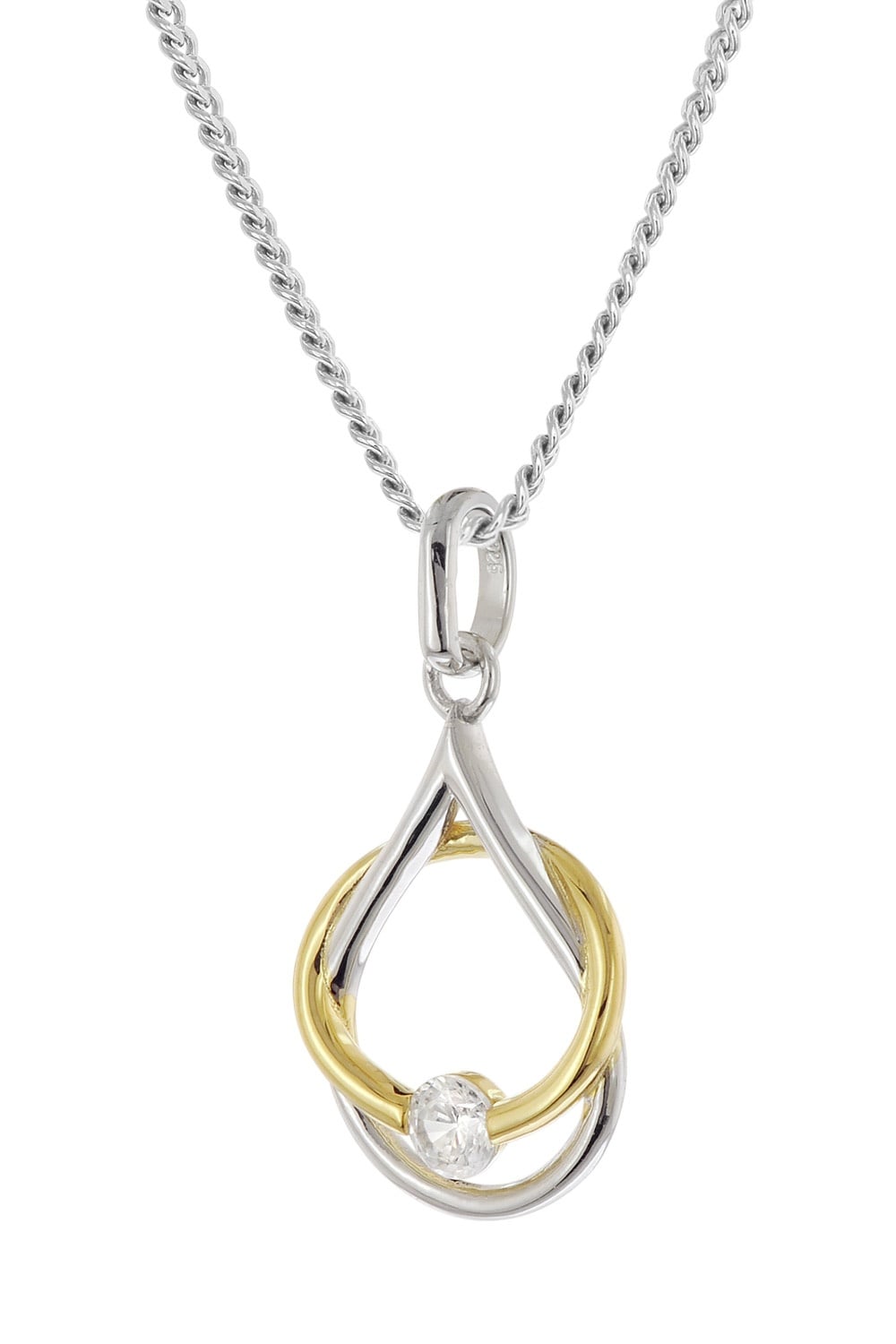 trendor 28542 Mädchen-Halskette Mit Anhänger 925 Silber Bicolor