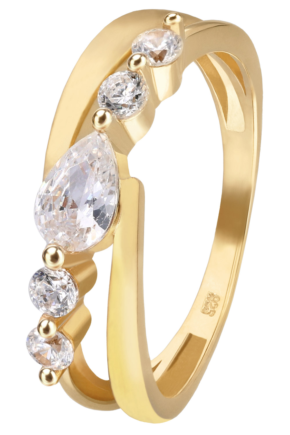 trendor 28514 Damenring 925 Silber Vergoldet Zirkoniaring