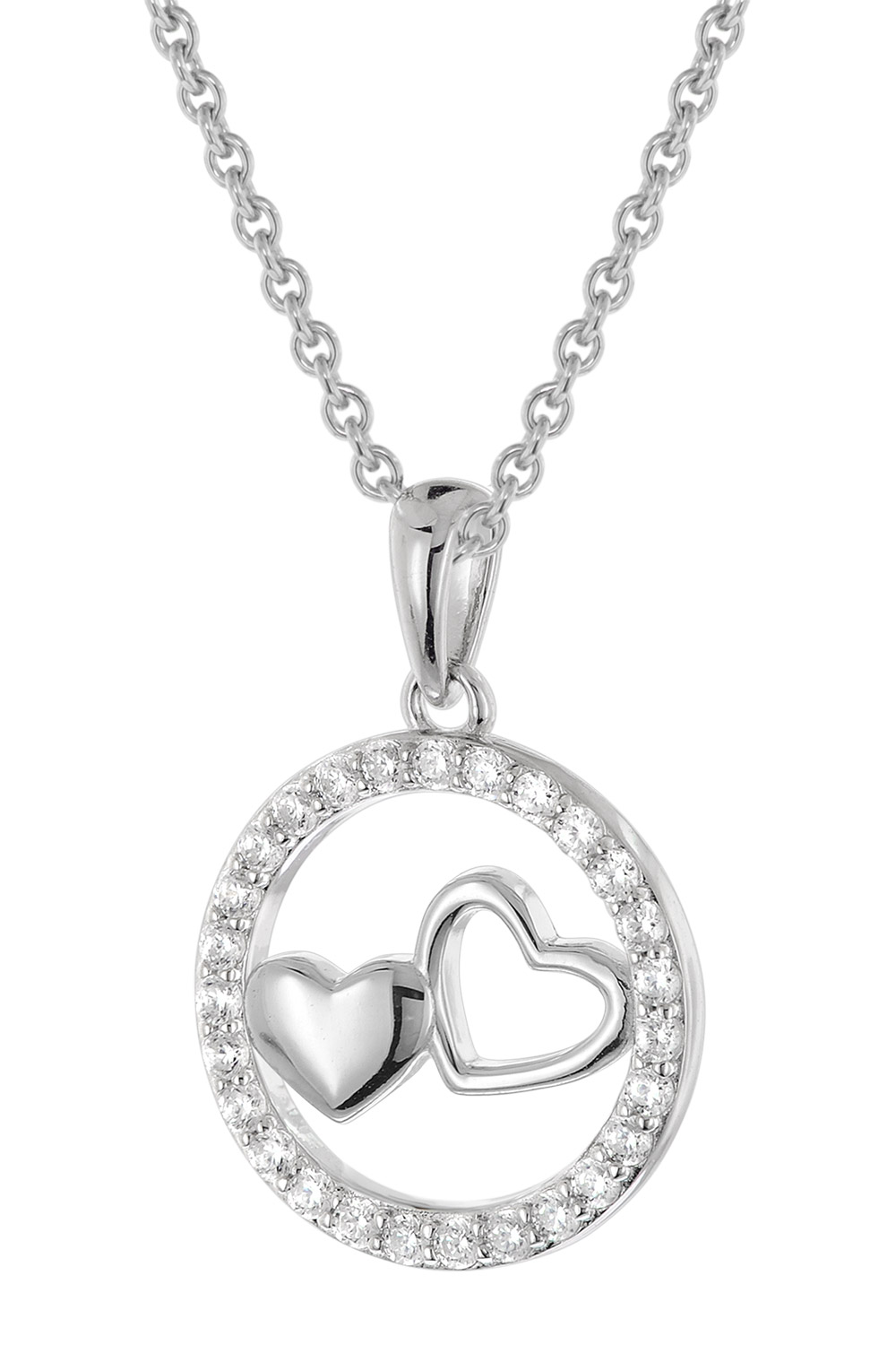 trendor 28412 Damen Silber-Halskette mit Zirkonia Herz-Anhänger trendor 28412 Damen Silber-Halskette mit Zirkonia Herz-Anhänger