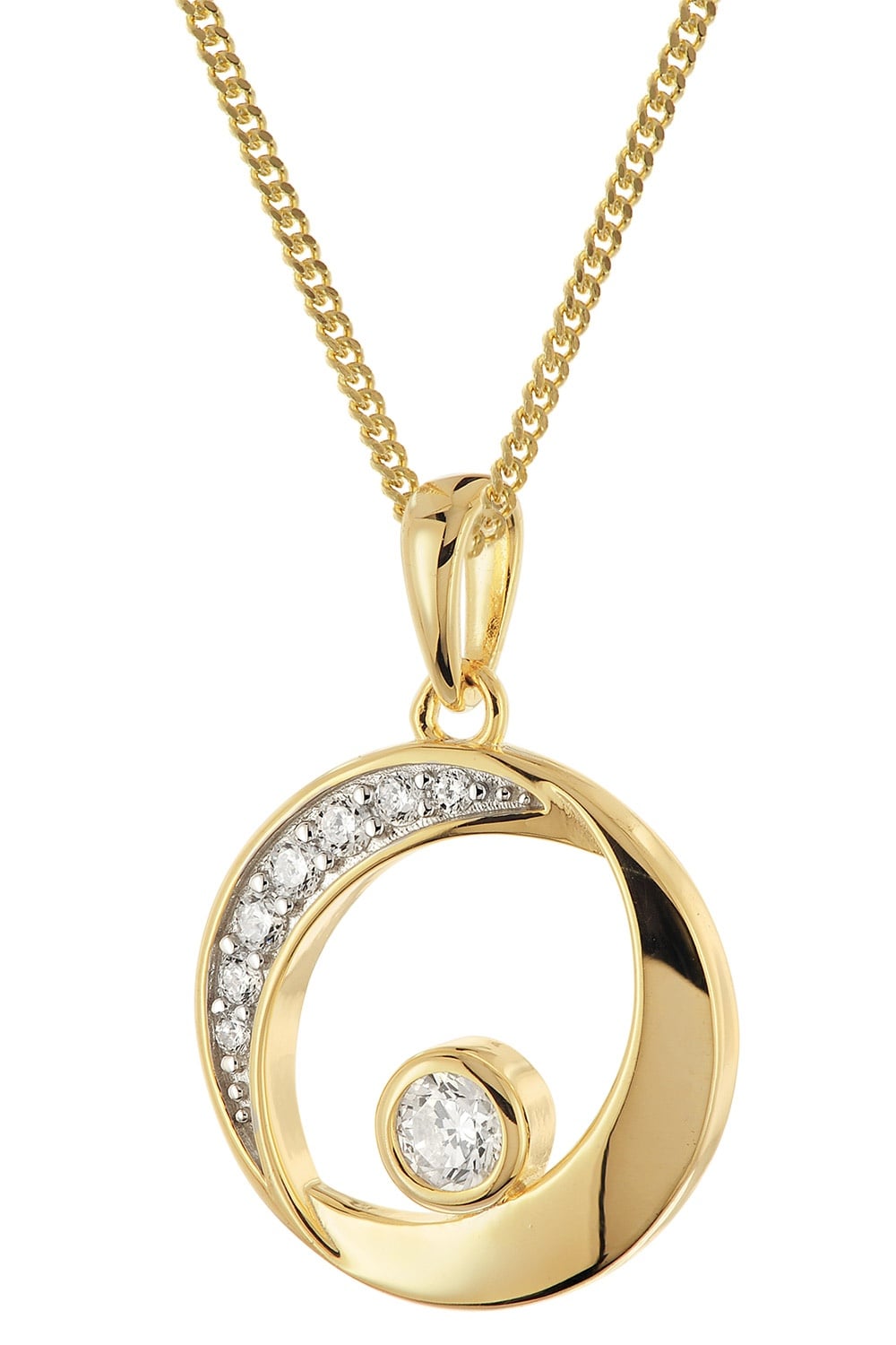 trendor 28428 Damen-Halskette 925 Silber Vergoldet Mit Design-Anhänger