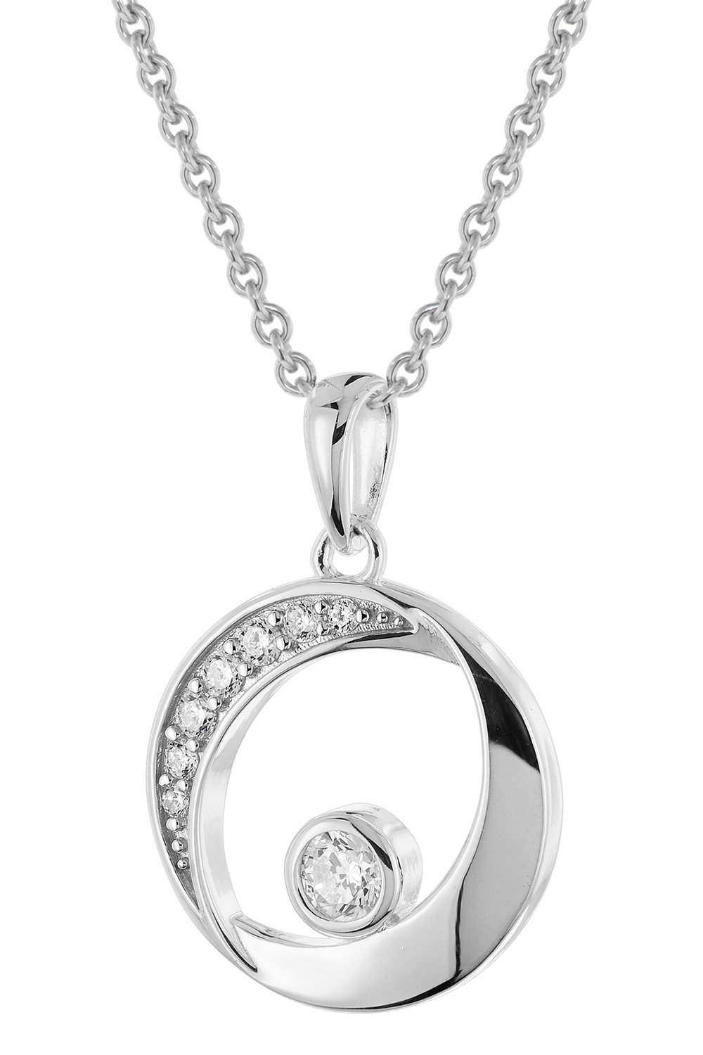 trendor 28414 Damen-Halskette 925 Silber Mit Zirkonia-Anhänger trendor 28414 Damen-Halskette 925 Silber Mit Zirkonia-Anhänger