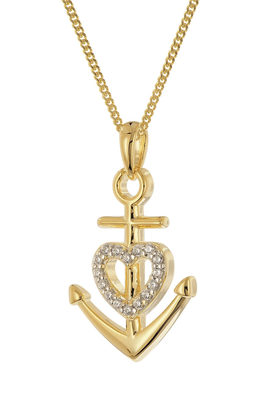 trendor 28440 Damen-Kette Glaube-Liebe-Hoffnung 925 Silber Vergoldet trendor 28440 Damen-Kette Glaube-Liebe-Hoffnung 925 Silber Vergoldet