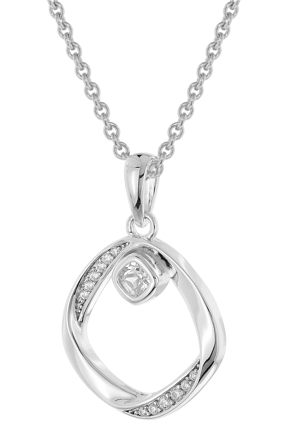 trendor 28422 Damen-Halskette 925 Silber Mit Zirkonia-Anhänger trendor 28422 Damen-Halskette 925 Silber Mit Zirkonia-Anhänger