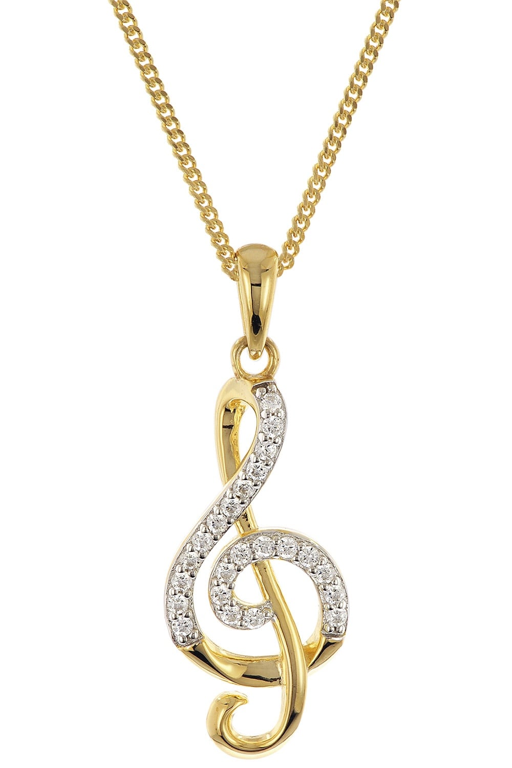 trendor 28456 Halskette Mit Notenschlüssel 925 Silber Vergoldet