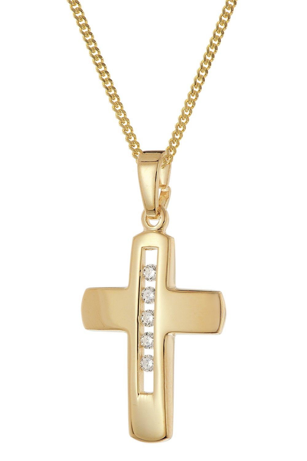 trendor 28450 Damen-Halskette mit Kreuz 925 Silber vergoldet