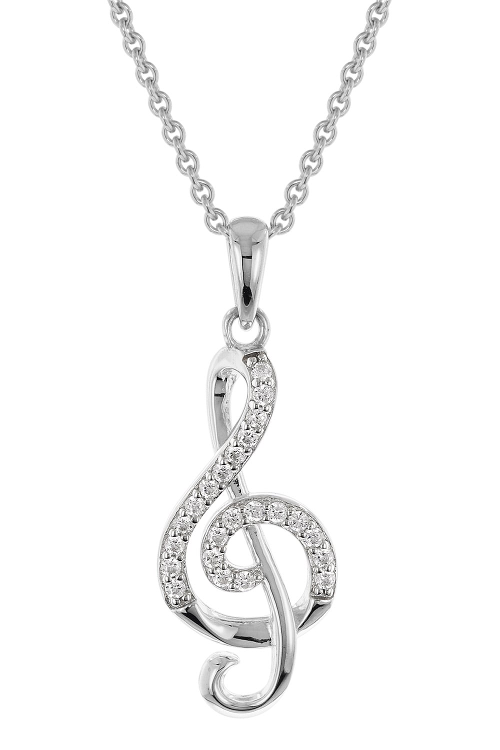 trendor 28454 Halskette Mit Notenschlüssel 925 Silber Rhodiniert trendor 28454 Halskette Mit Notenschlüssel 925 Silber Rhodiniert