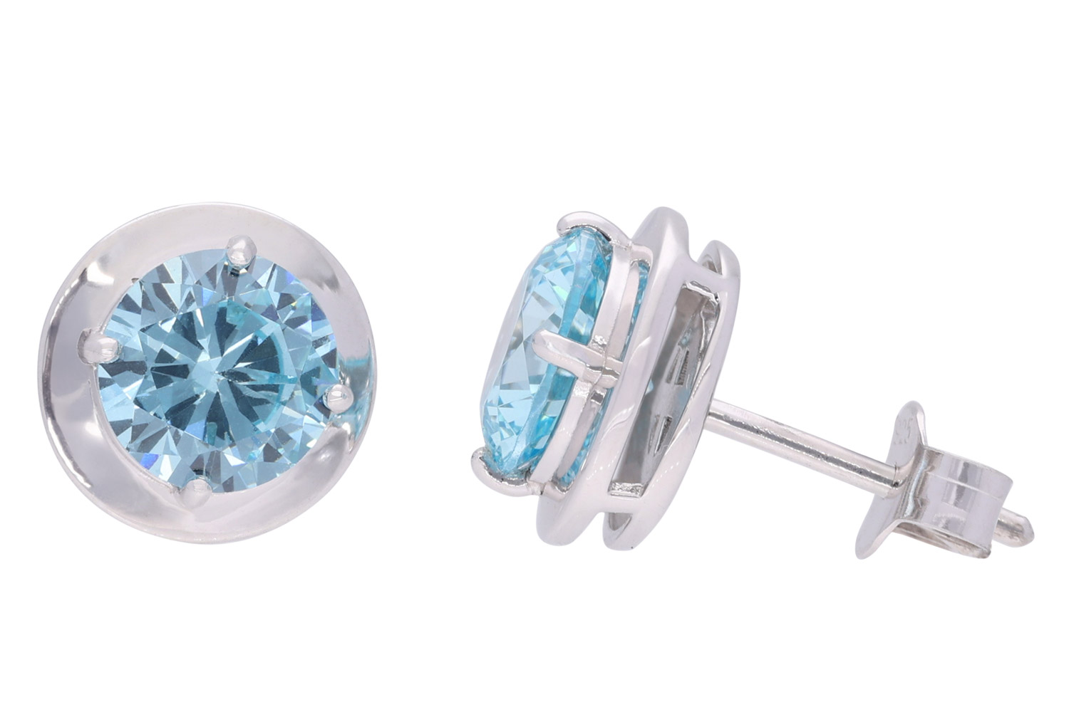 trendor 28795-03 Damen-Ohrringe 925 Silber Zirkonia-Ohrstecker Hellblau trendor 28795-03 Damen-Ohrringe 925 Silber Zirkonia-Ohrstecker Hellblau