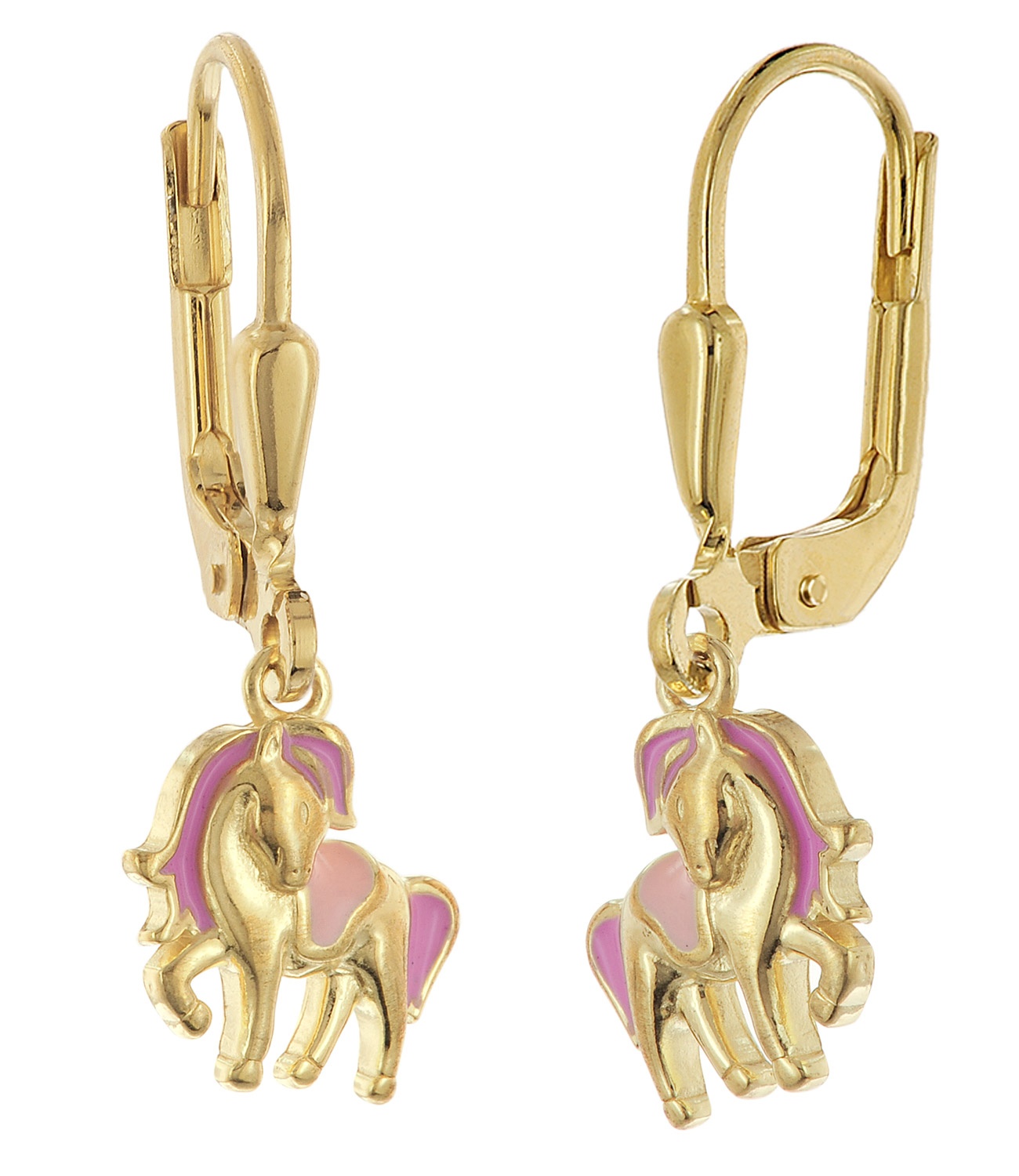 trendor 28500 Kinder-Ohrringe Pferde-Ohrhänger 925 Silber Vergoldet