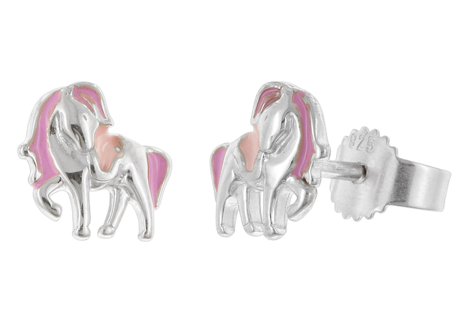 trendor 28501 Mädchen-Ohrringe Silber 925 Pferde-Ohrstecker