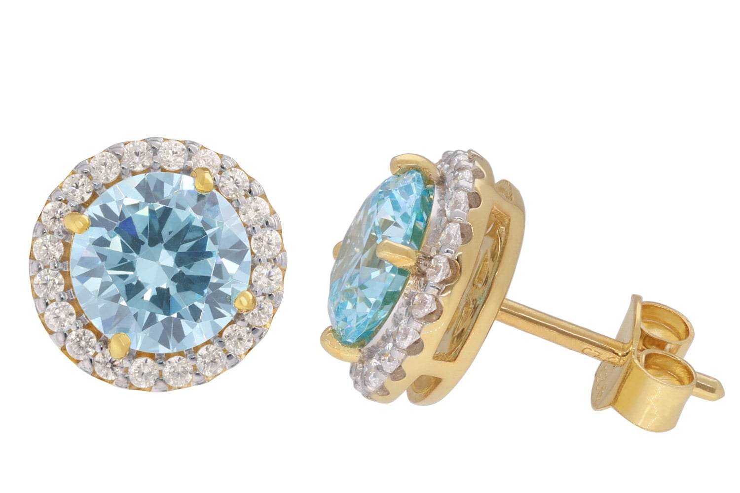 trendor 28794-02 Damen-Ohrstecker 925 Silber Vergoldet Zirkonias Hellblau trendor 28794-02 Damen-Ohrstecker 925 Silber Vergoldet Zirkonias Hellblau