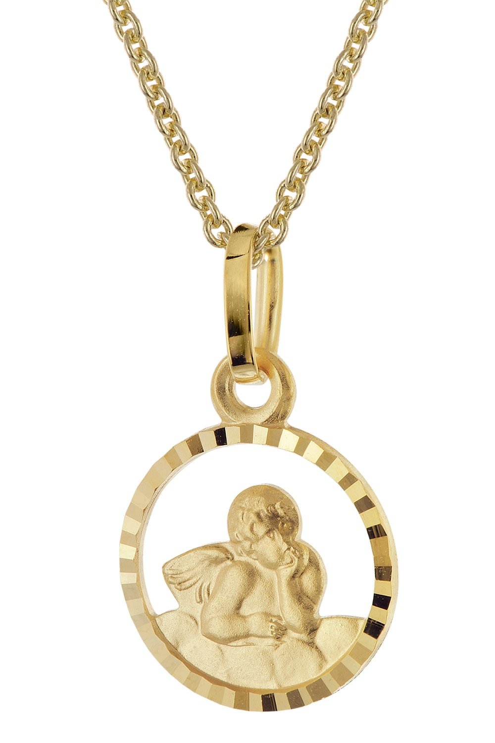 trendor 28748 Kinder-Anhänger Amor Gold 333/8K + vergoldete Silberkette
