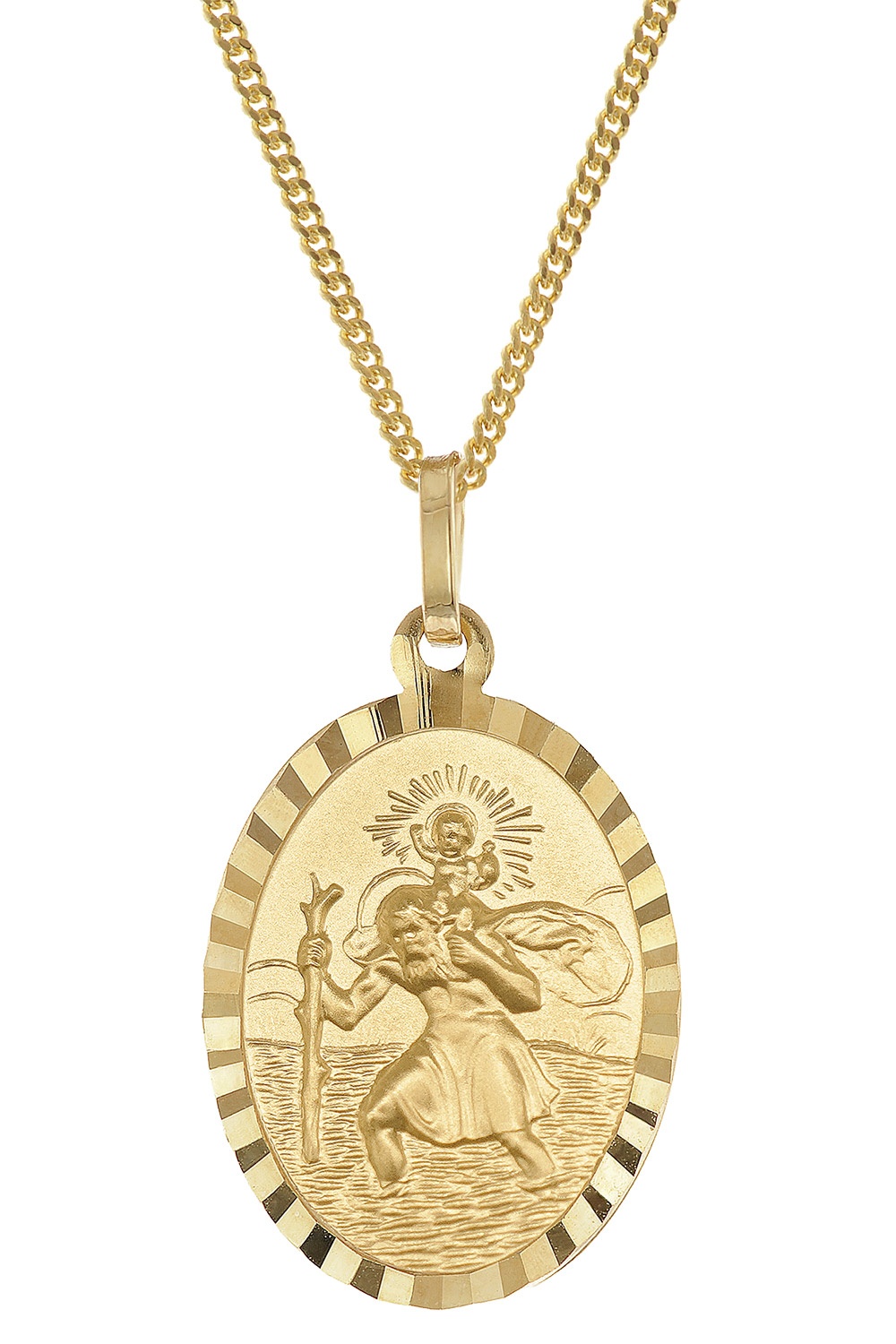 trendor 28960 Christophorus Anhänger Gold 333/8K Mit Vergoldeter Silberkette