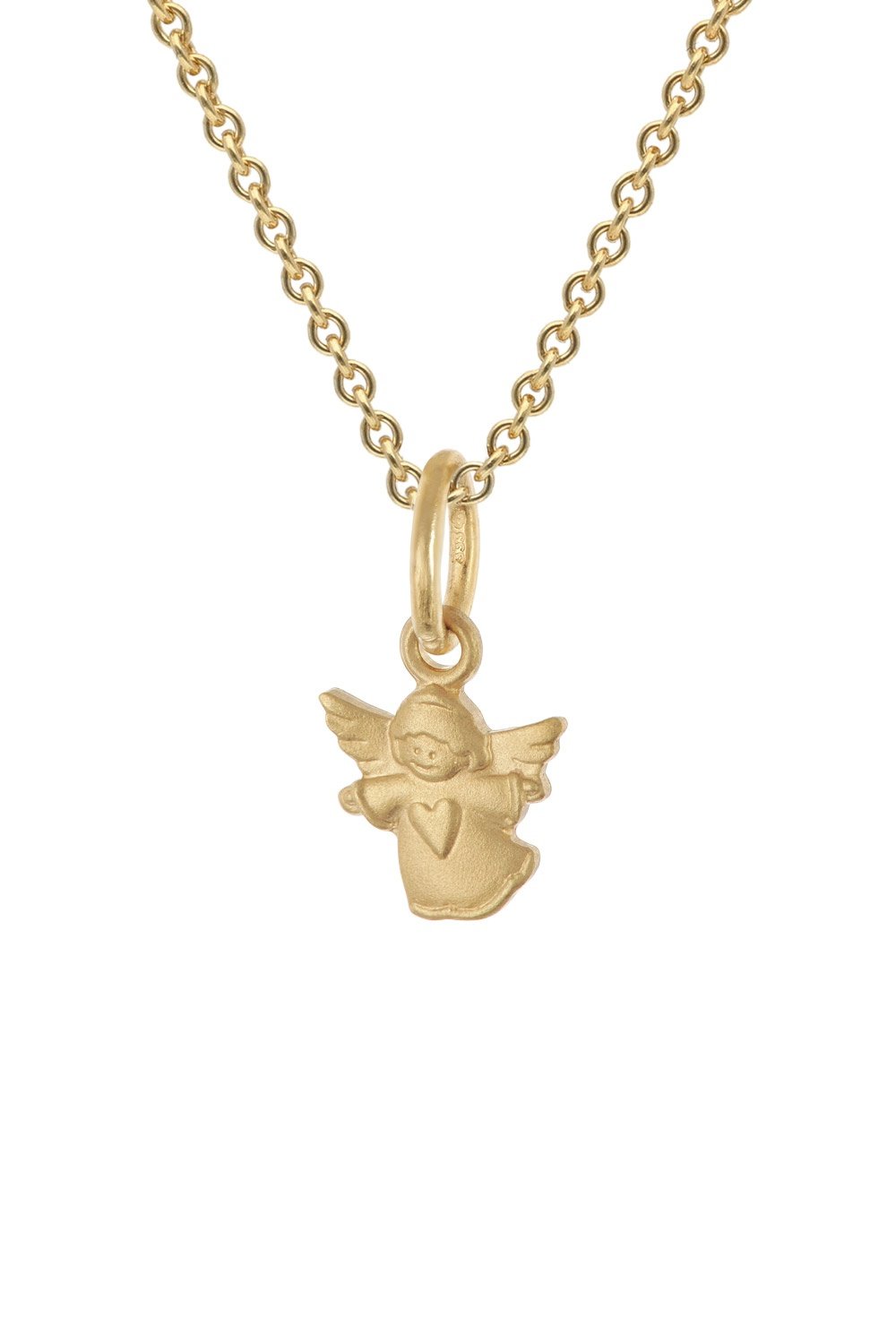 trendor 28966 Engel-Anhänger 333 Gold Mit Vergoldeter Silberkette für Kinder