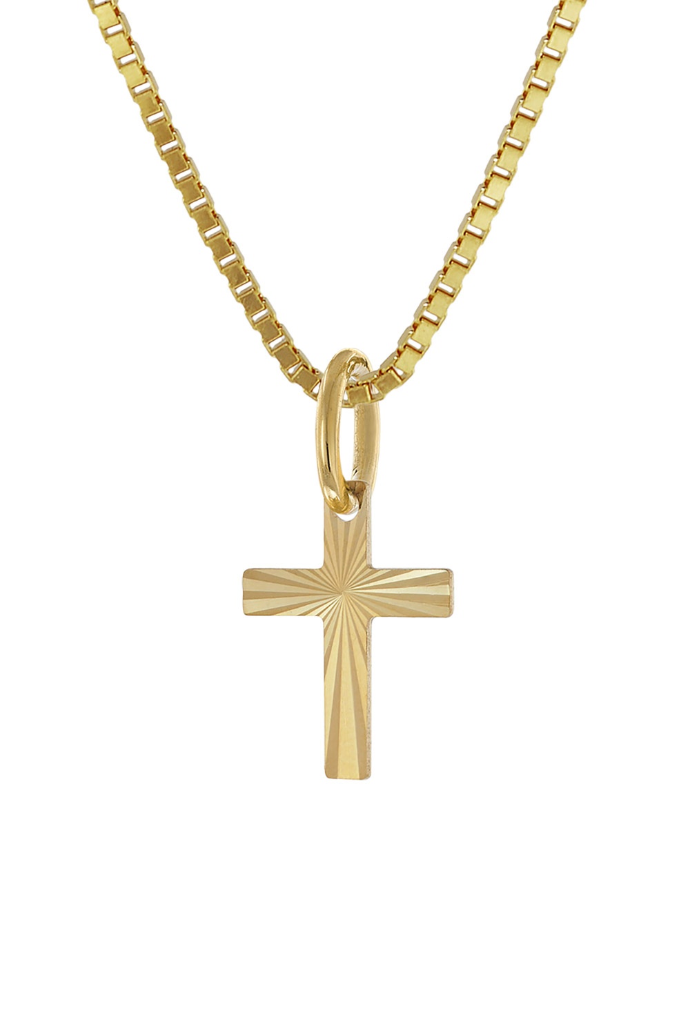 trendor 28968 Kreuz-Anhänger 333 Gold Mit Vergoldeter Silberkette für Kinder
