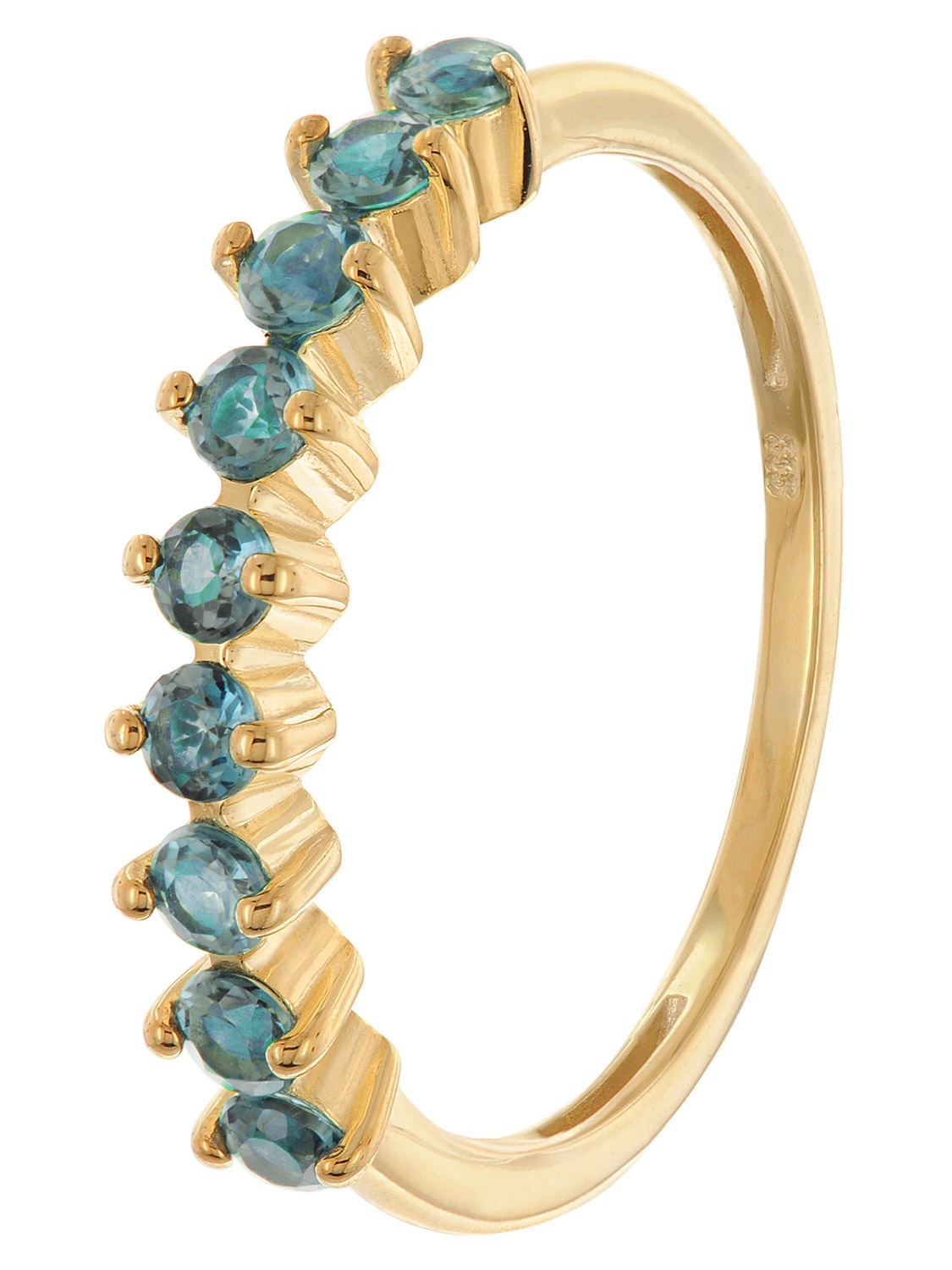 trendor 28982 Damenring Gold 333/8K mit Dunkelblauen Zirkonias