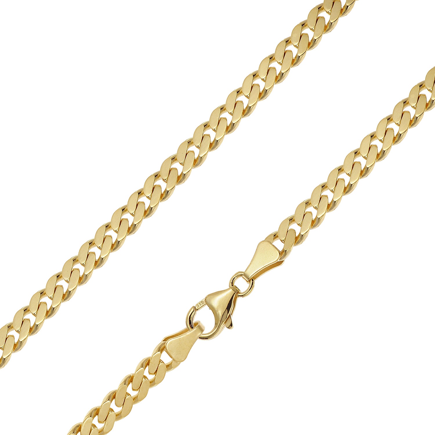 trendor 21046 Panzerkette für Damen und Herren 925 Silber Vergoldet 5,4 mm trendor 21046 Panzerkette für Damen und Herren 925 Silber Vergoldet 5,4 mm