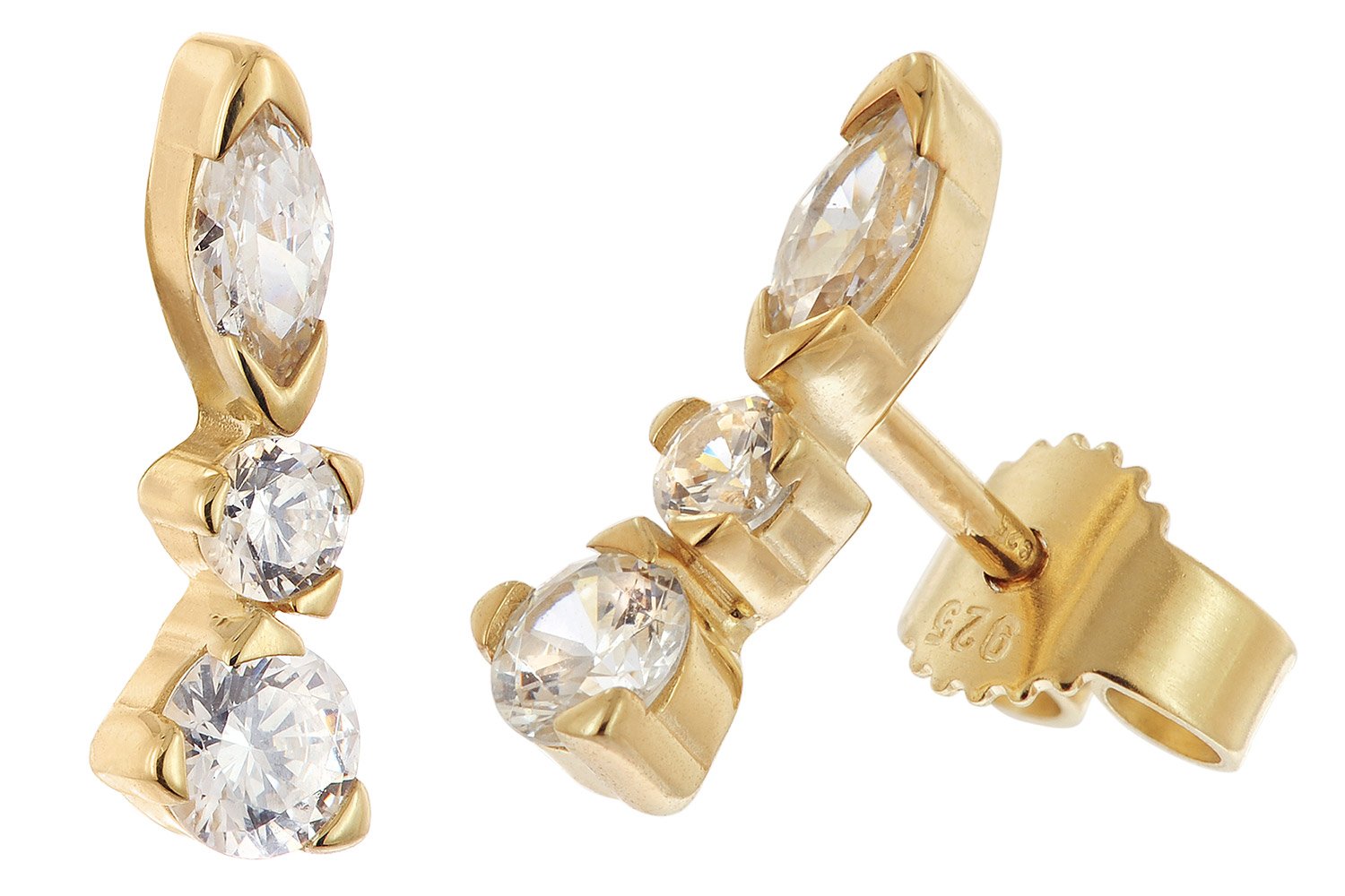 trendor 21088 Damen-Ohrringe 925 Silber Vergoldet Zirkonia Ohrstecker trendor 21088 Damen-Ohrringe 925 Silber Vergoldet Zirkonia Ohrstecker