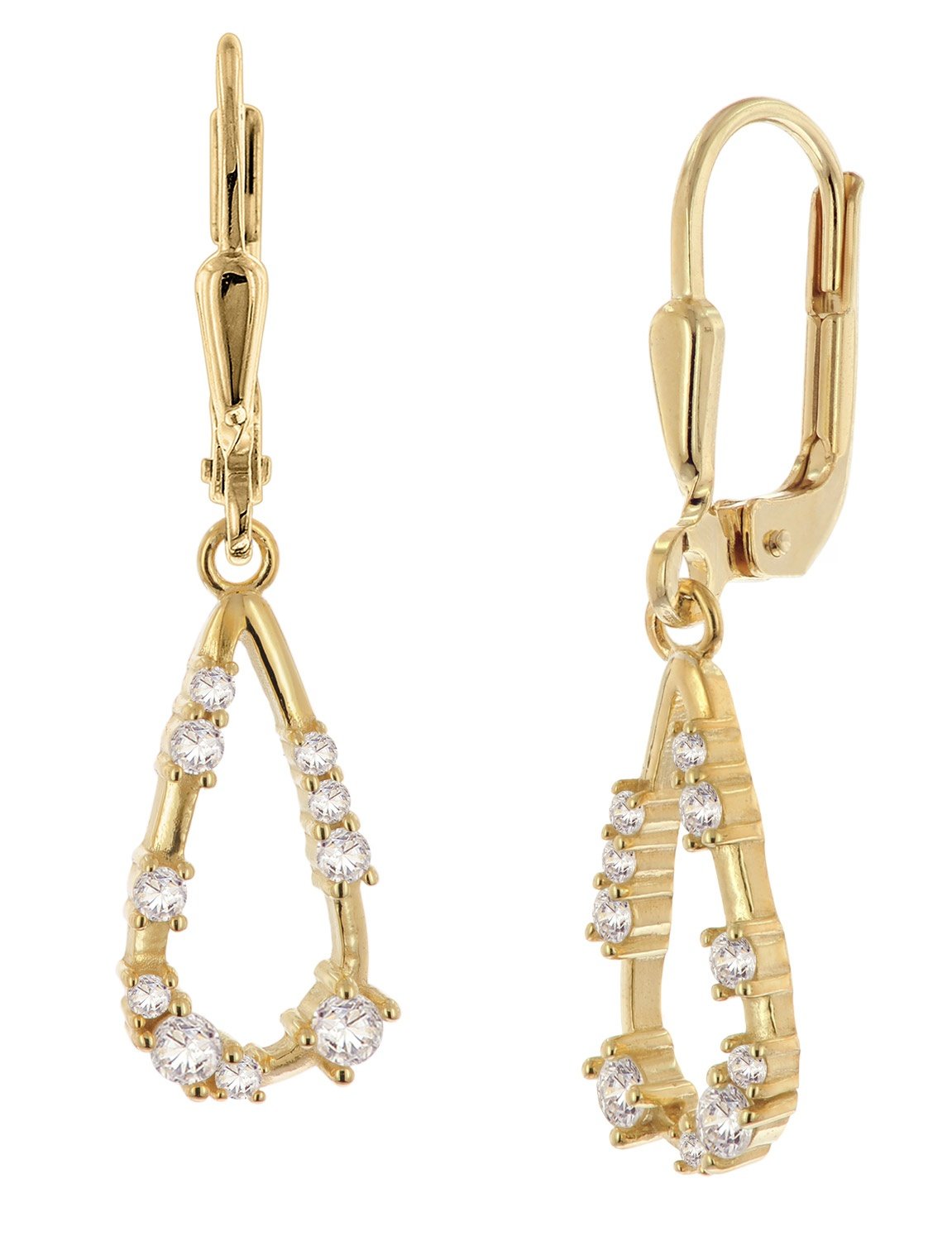 trendor 21090 Damen-Ohrringe 925 Silber Vergoldet Zirkonia Ohrhänger trendor 21090 Damen-Ohrringe 925 Silber Vergoldet Zirkonia Ohrhänger