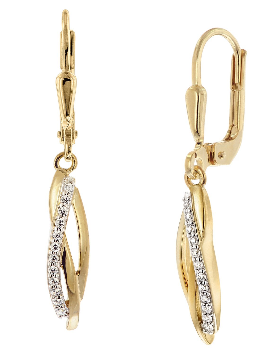 trendor 21091 Damen-Ohrringe 925 Silber Vergoldet Zirkonia Ohrhänger trendor 21091 Damen-Ohrringe 925 Silber Vergoldet Zirkonia Ohrhänger