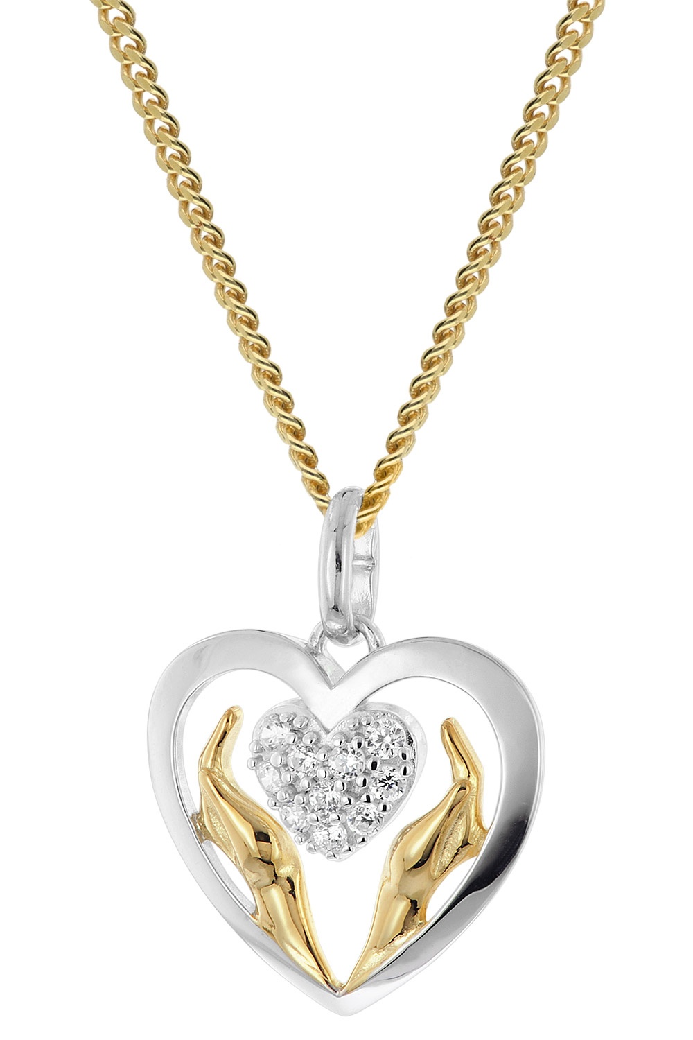 trendor 21092 Halskette mit Anhänger Dankbarkeit 925 Silber Bicolor trendor 21092 Halskette mit Anhänger Dankbarkeit 925 Silber Bicolor