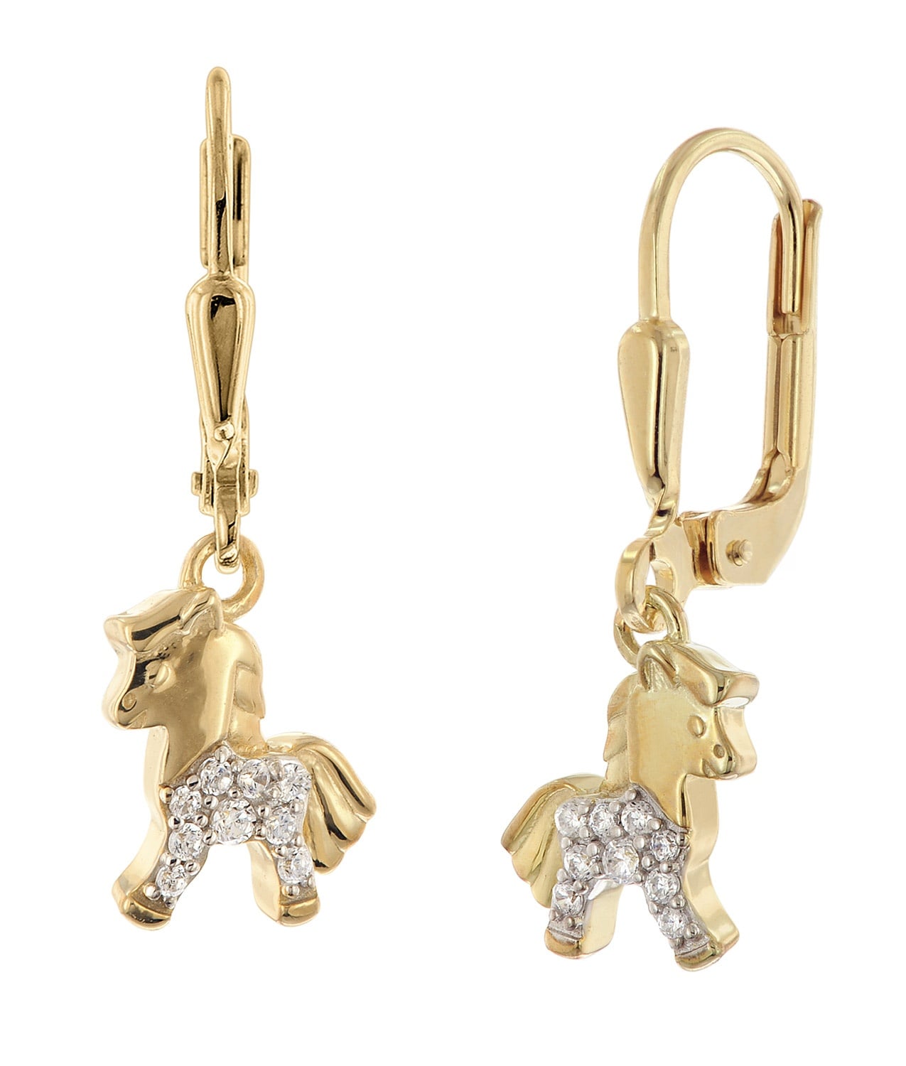 trendor 21099 Kinder-Ohrringe 925 Silber Vergoldet Ohrhänger mit Pferdchen trendor 21099 Kinder-Ohrringe 925 Silber Vergoldet Ohrhänger mit Pferdchen