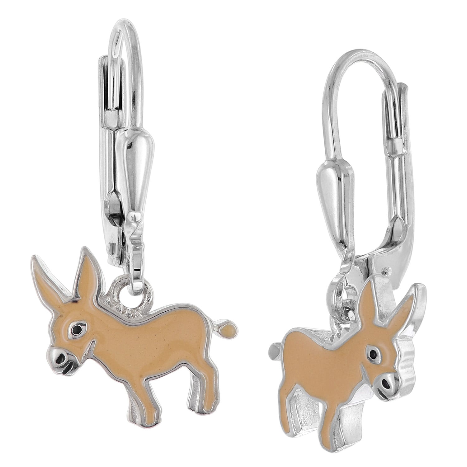 trendor 21095 Kinder-Ohrringe Silber 925 Ohrhänger Esel