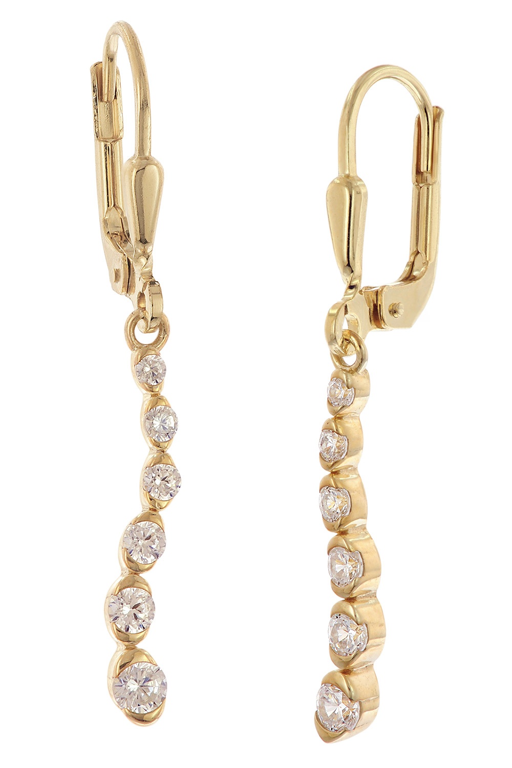 trendor 21138 Damen-Ohrringe 925 Silber Vergoldet Zirkonia Ohrhänger