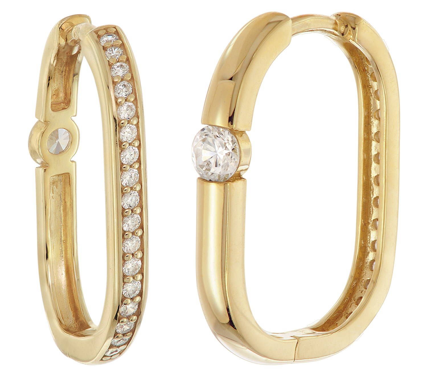 trendor 21140 Damen-Ohrringe 925 Silber Vergoldet Creolen mit Zirkonia