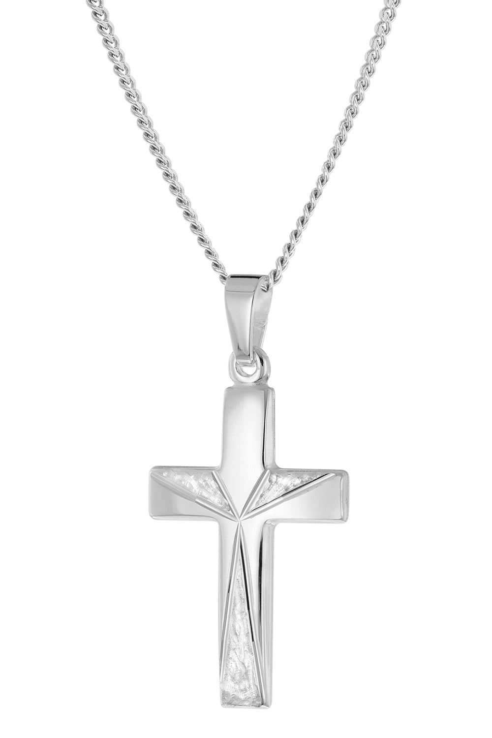 trendor 21166 Halskette mit Kreuz-Anhänger 21 mm 925 Silber