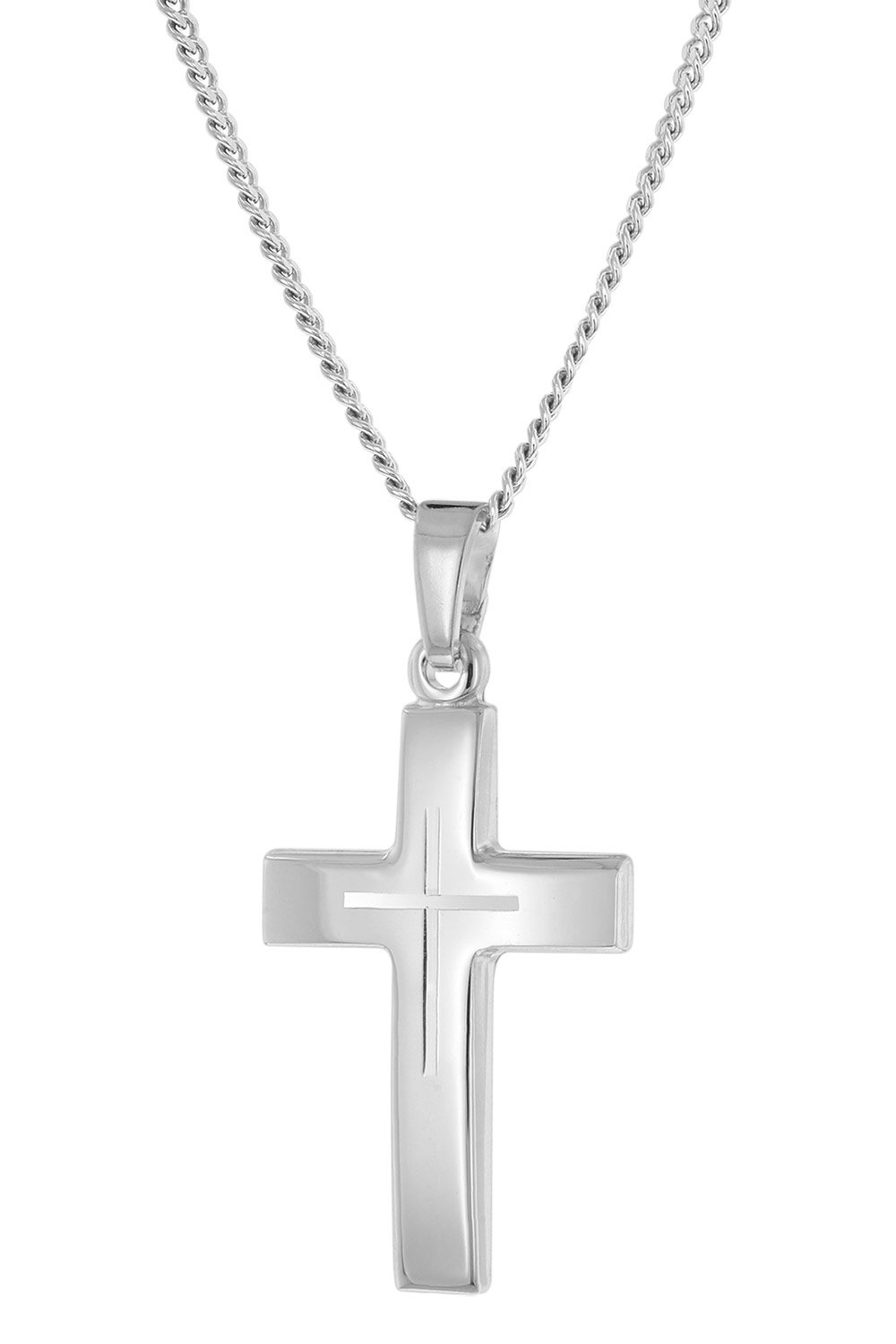trendor 21168 Halskette mit Kreuz-Anhänger für Damen und Jugend 925 Silber