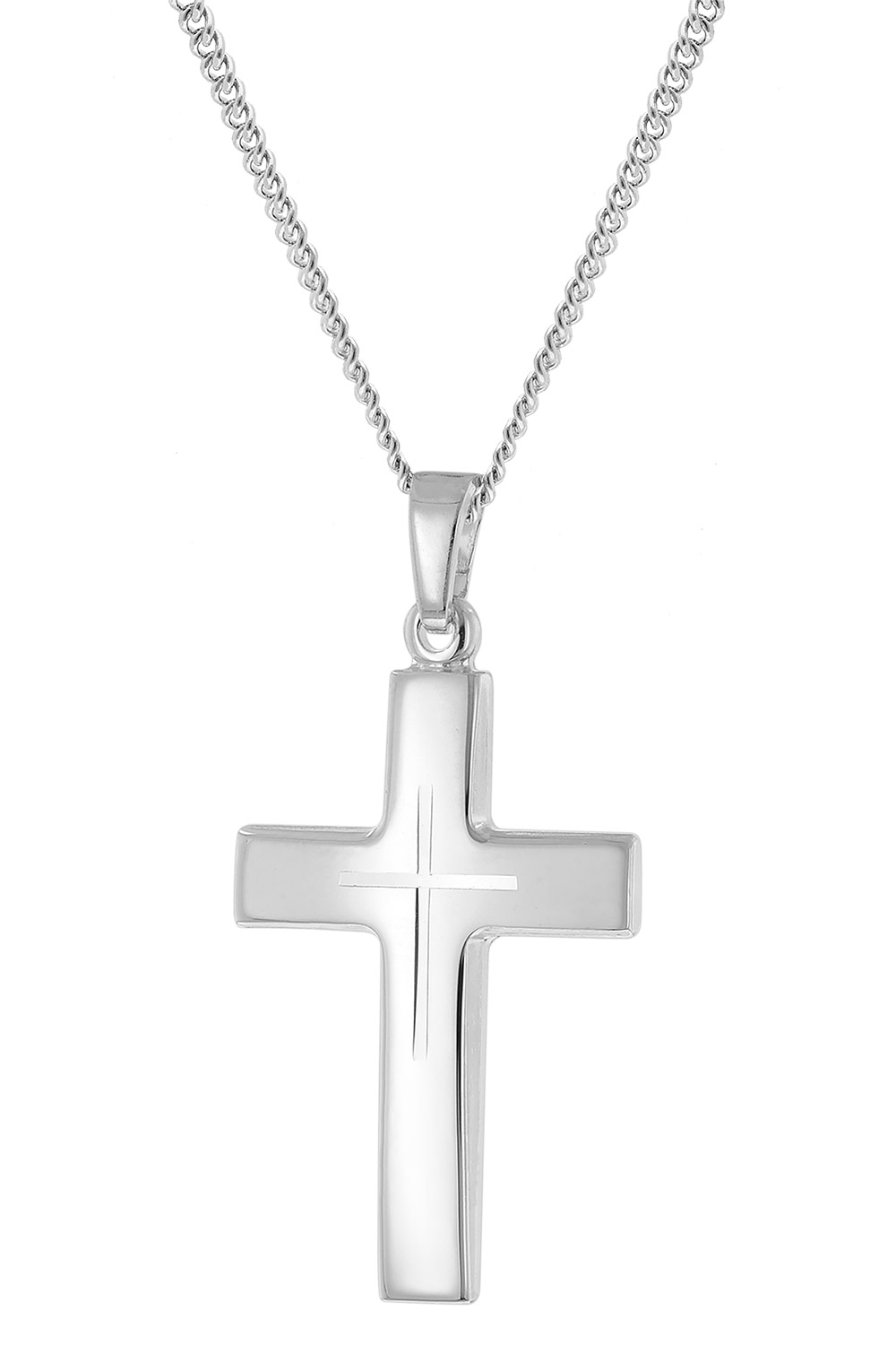 trendor 21170 Herren-Halskette mit Kreuz 925 Silber 24 mm