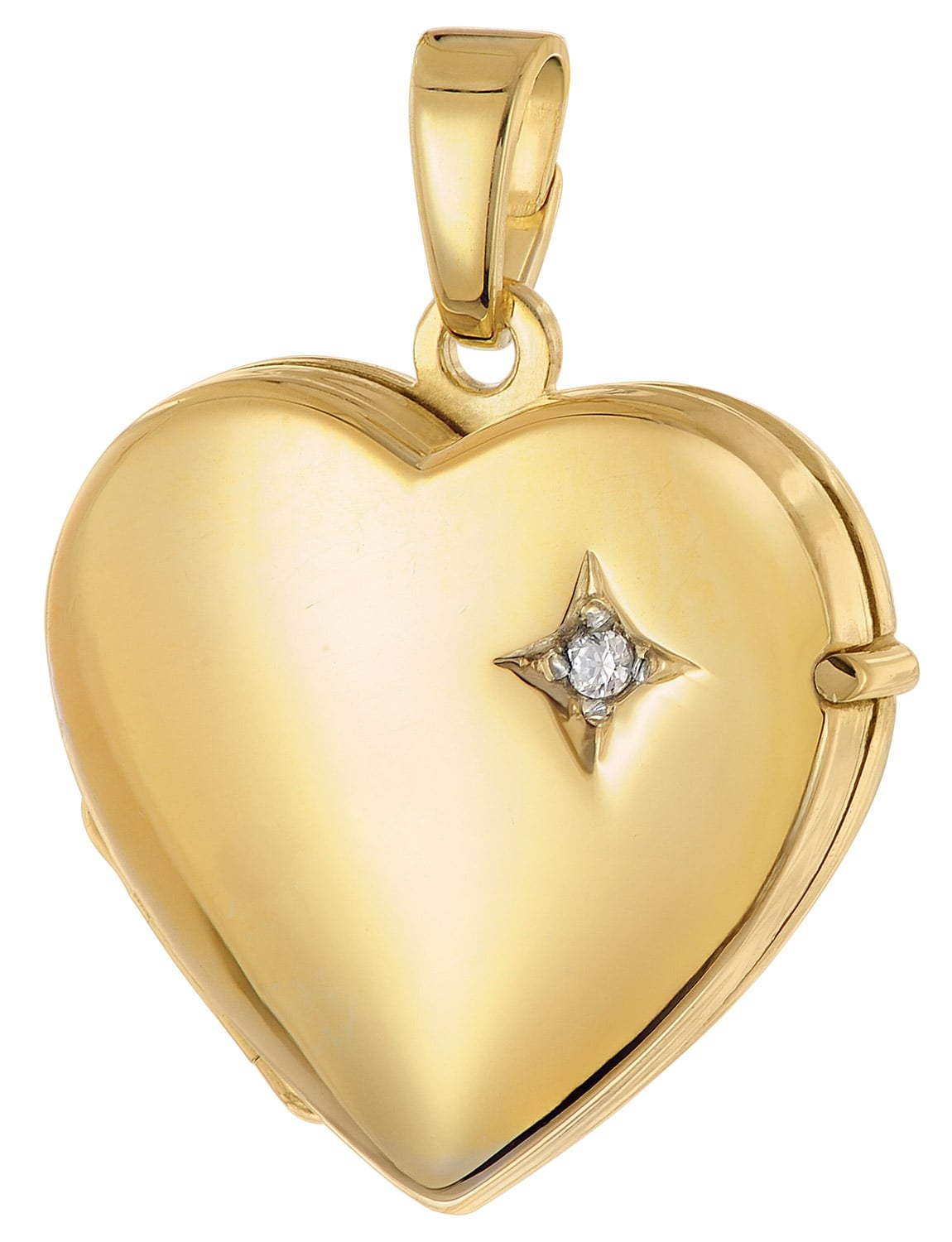trendor 21214 Medaillon Herz Anhänger 925 Silber Vergoldet