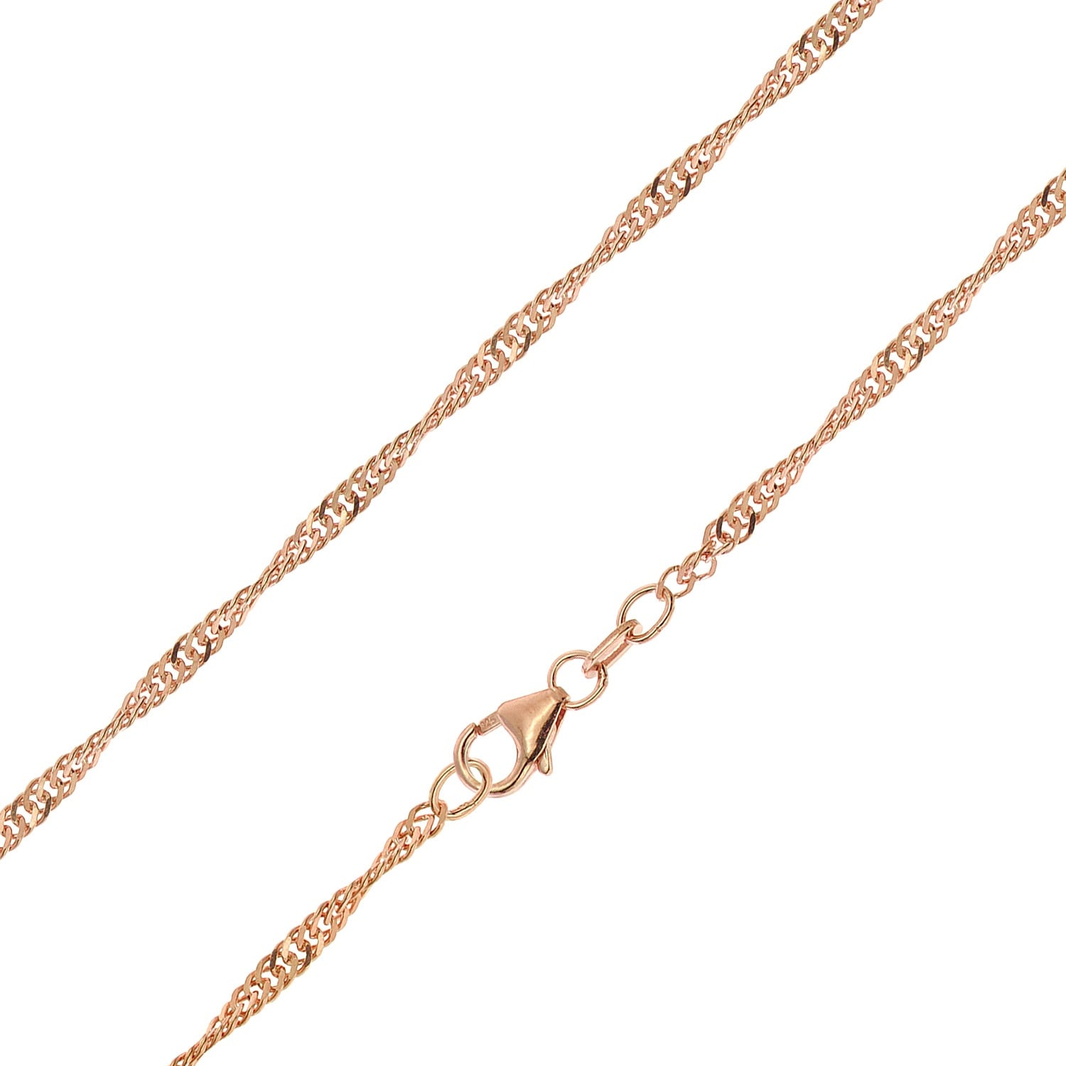 trendor 21234 Damen-Halskette 925 Silber Rosé Vergoldet Singapur-Collier