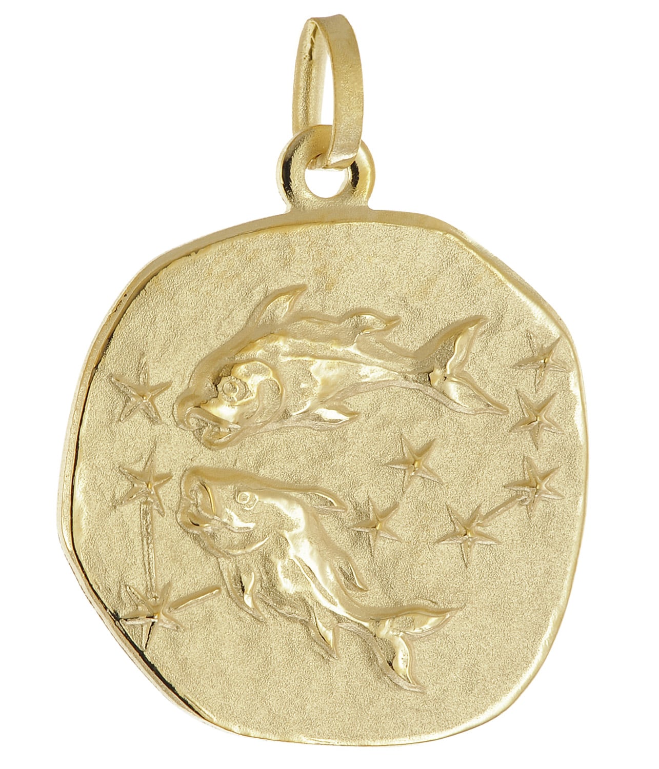 trendor 21300-03 Anhänger Sternzeichen Fische 925 Silber Vergoldet Ø 20 mm