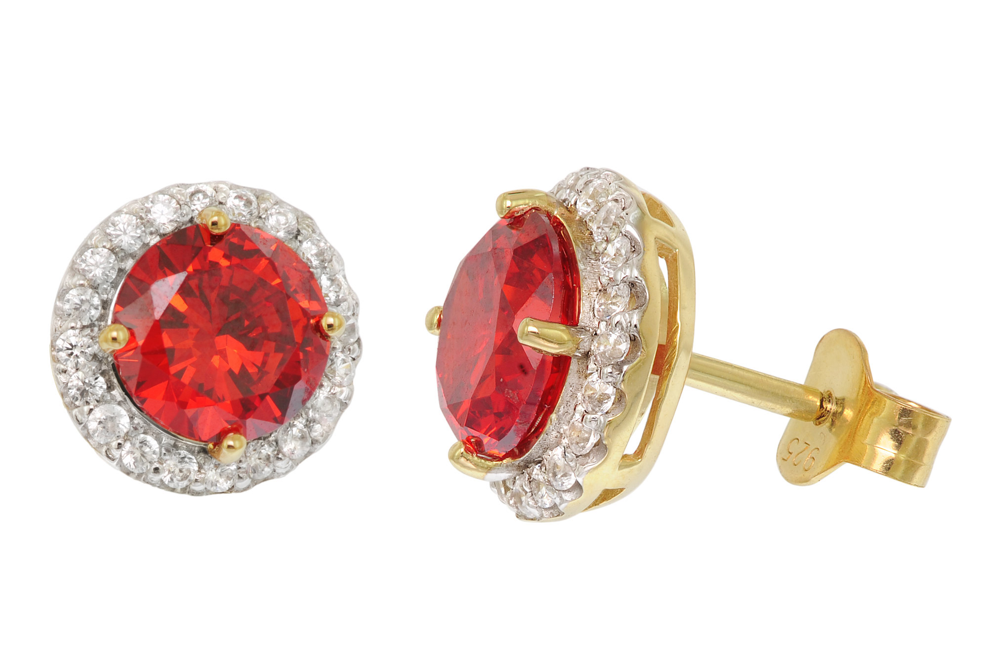 trendor 21322-10 Damen-Ohrringe 925 Silber Vergoldet Zirkonia Orangerot trendor 21322-10 Damen-Ohrringe 925 Silber Vergoldet Zirkonia Orangerot