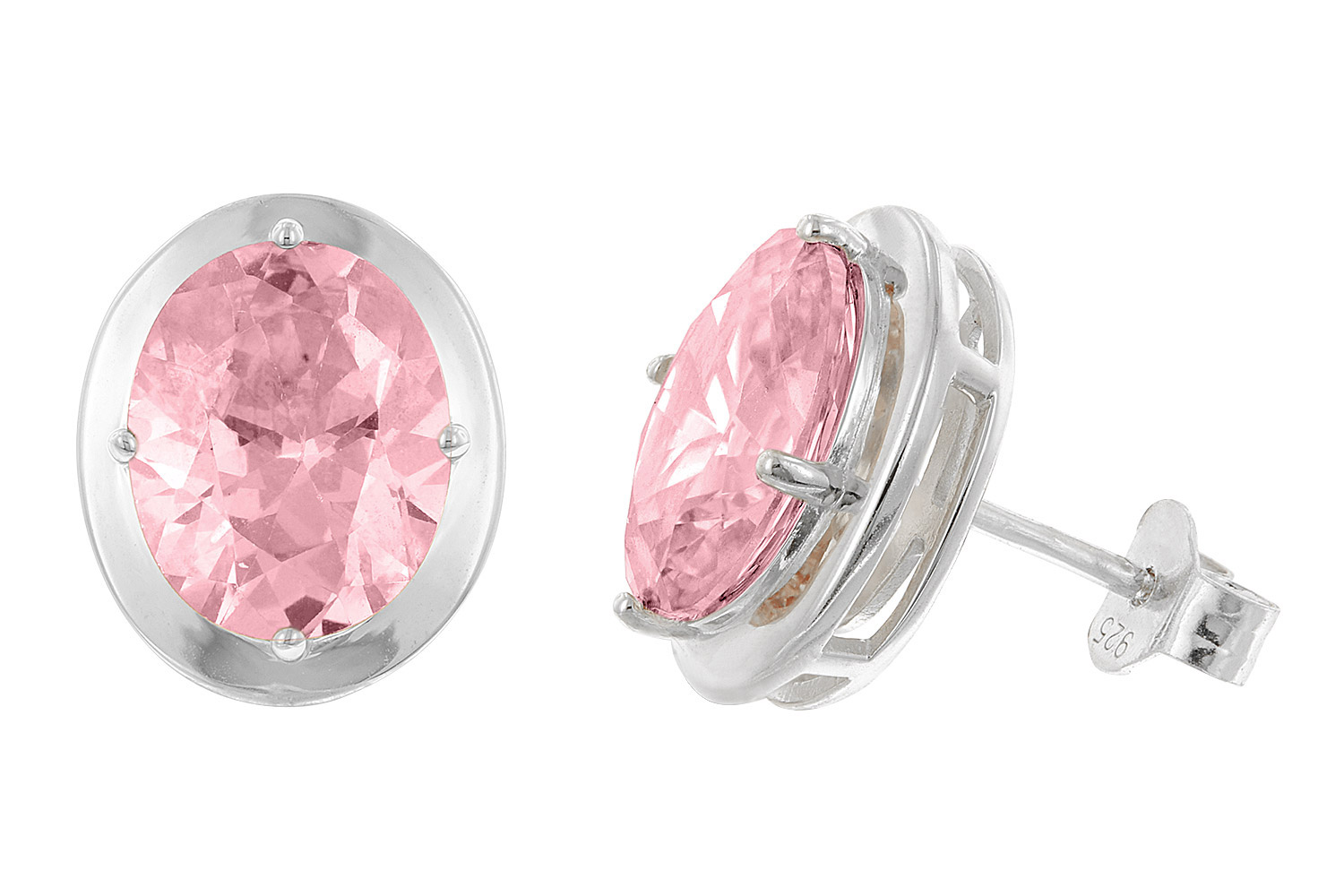 trendor 21340-09 Damen-Ohrringe 925 Silber Ohrstecker Zirkonia Pink