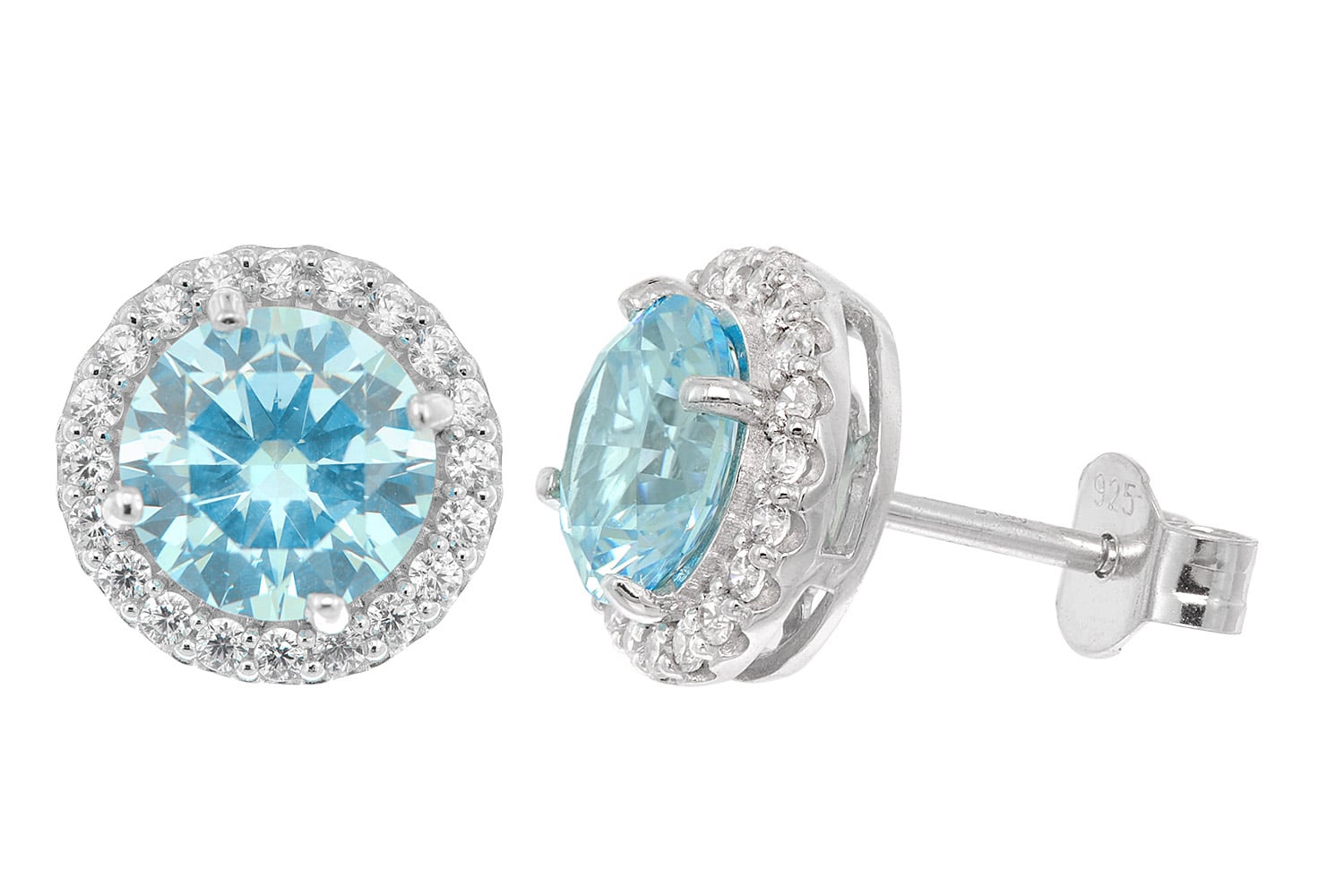 trendor 21359-02 Damen-Ohrringe 925 Silber Zirkonia-Ohrstecker Blau