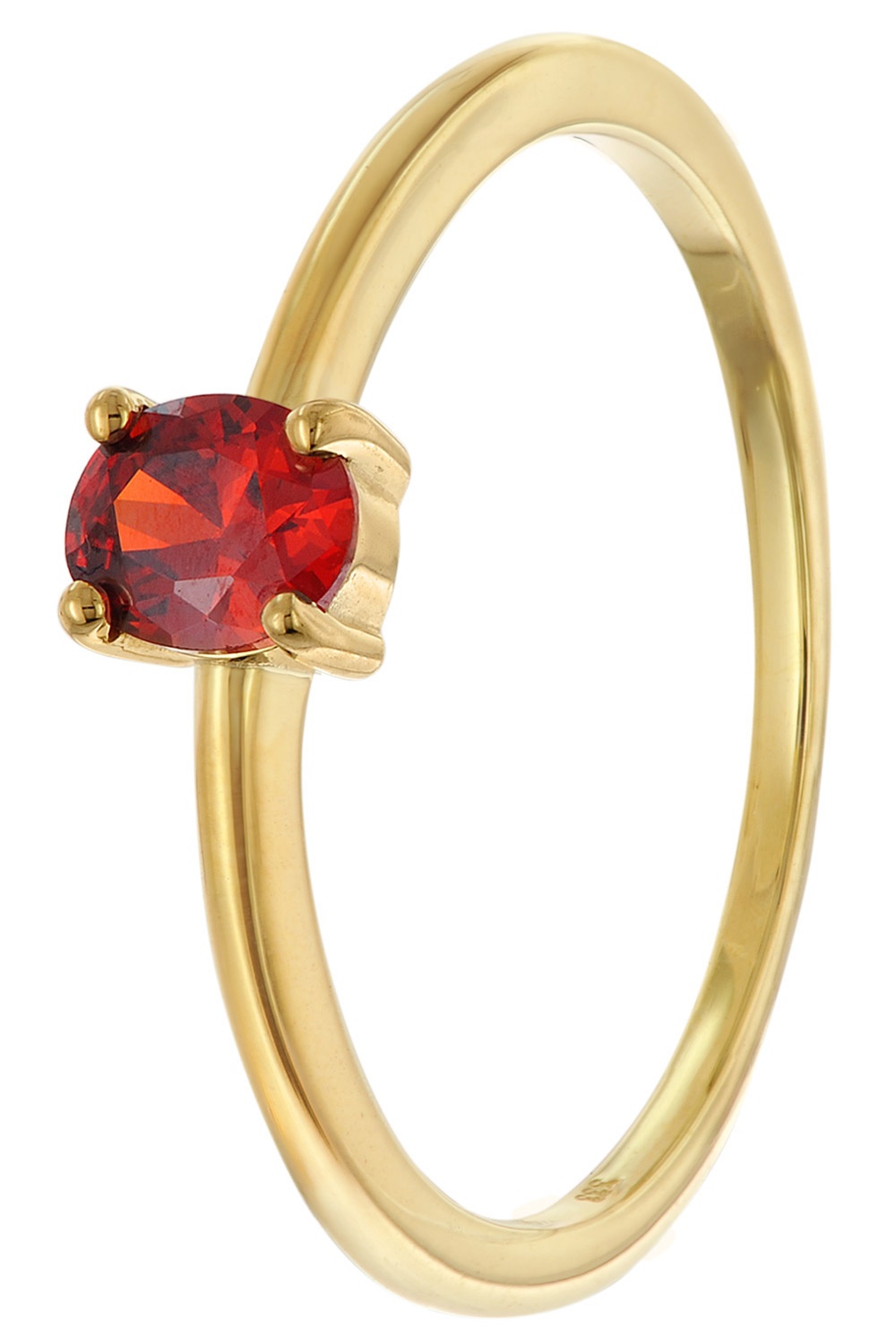 trendor 21370-08 Damenring 333 Gold (8k) Ovaler Zirkonia Rot