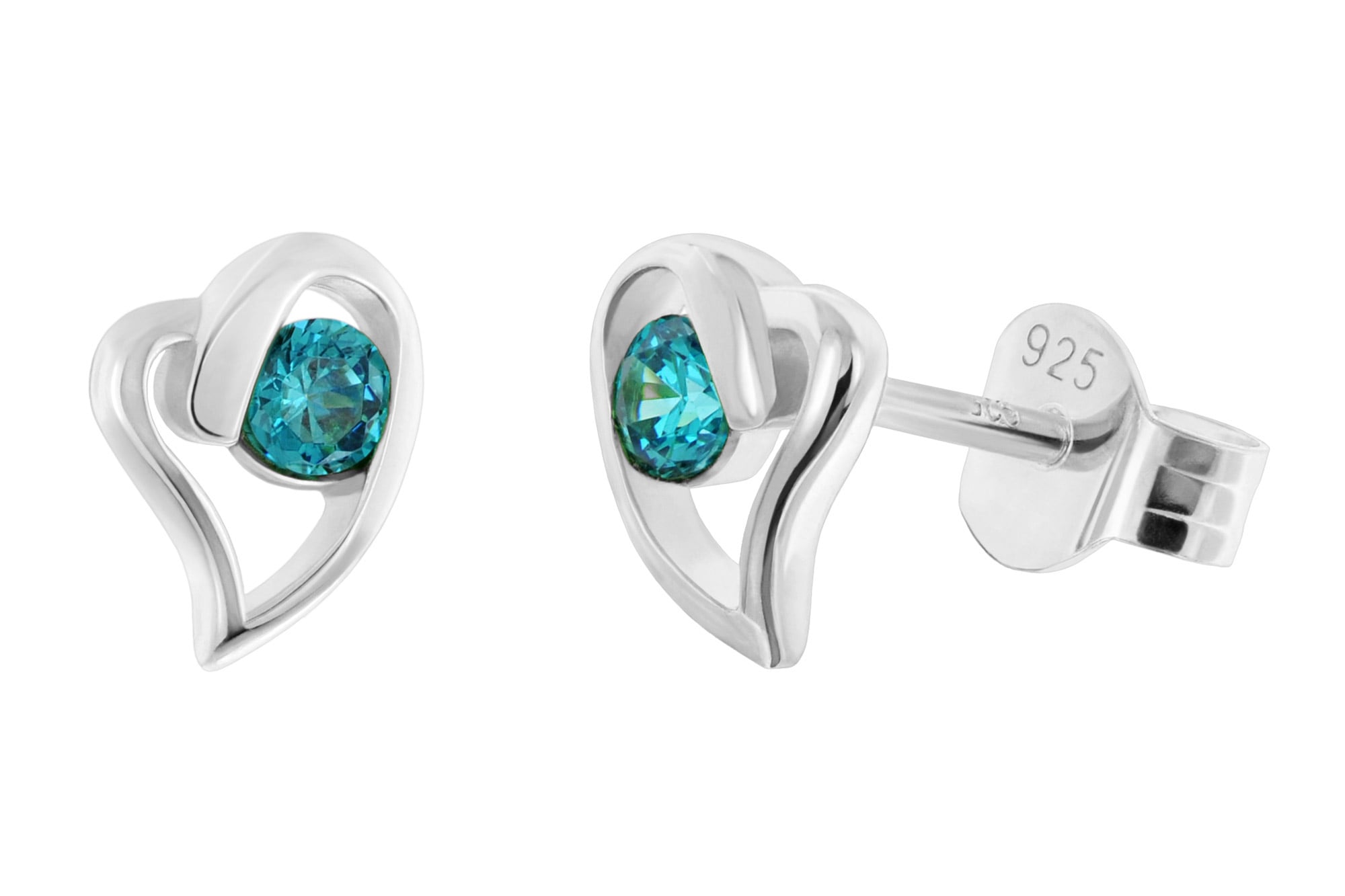 trendor 21404-04 Damen Ohrringe 925 Silber Ohrstecker Zirkonia London-Blau