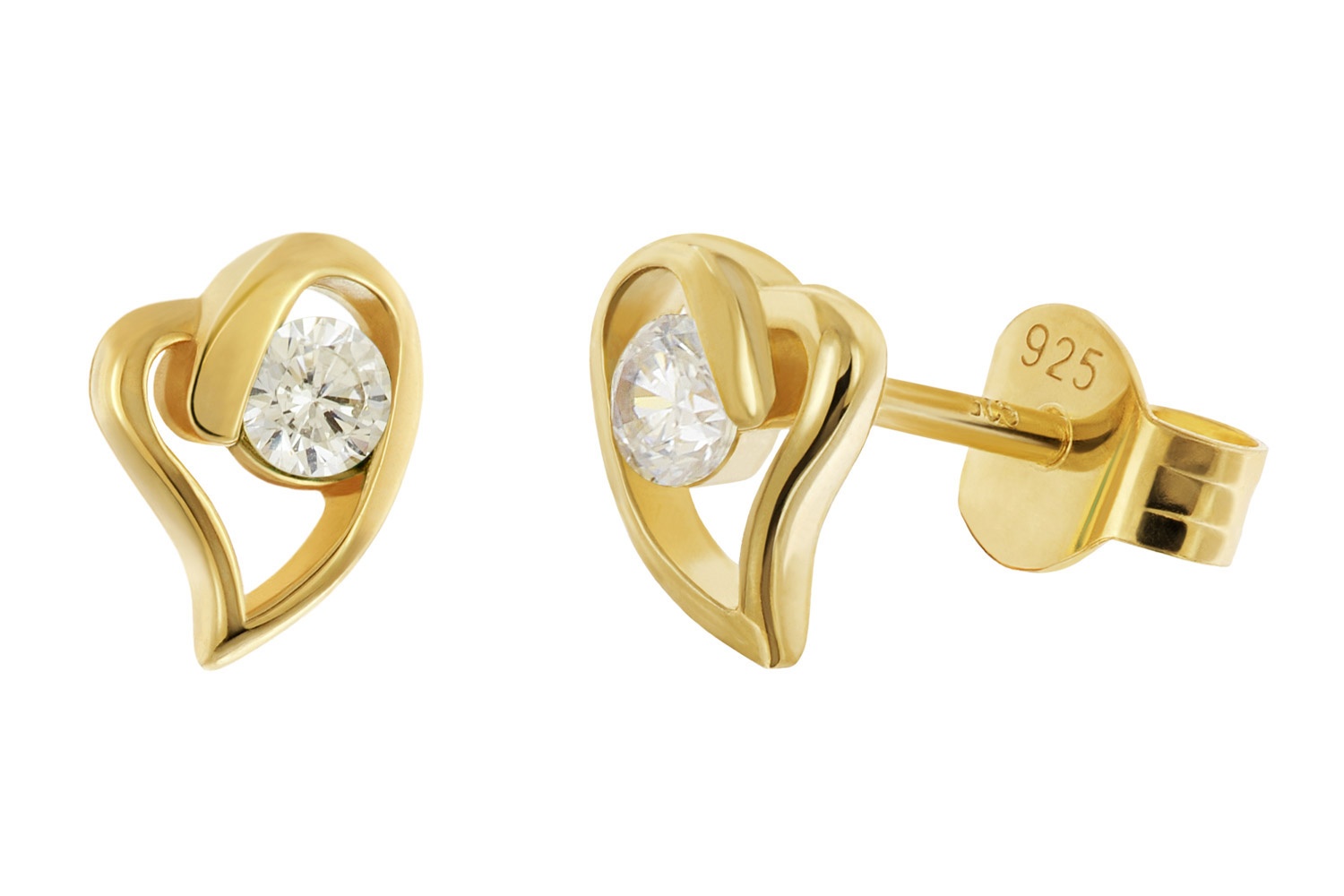 trendor 21412-01 Damenohrstecker 925 Silber Vergoldet Zirkonia