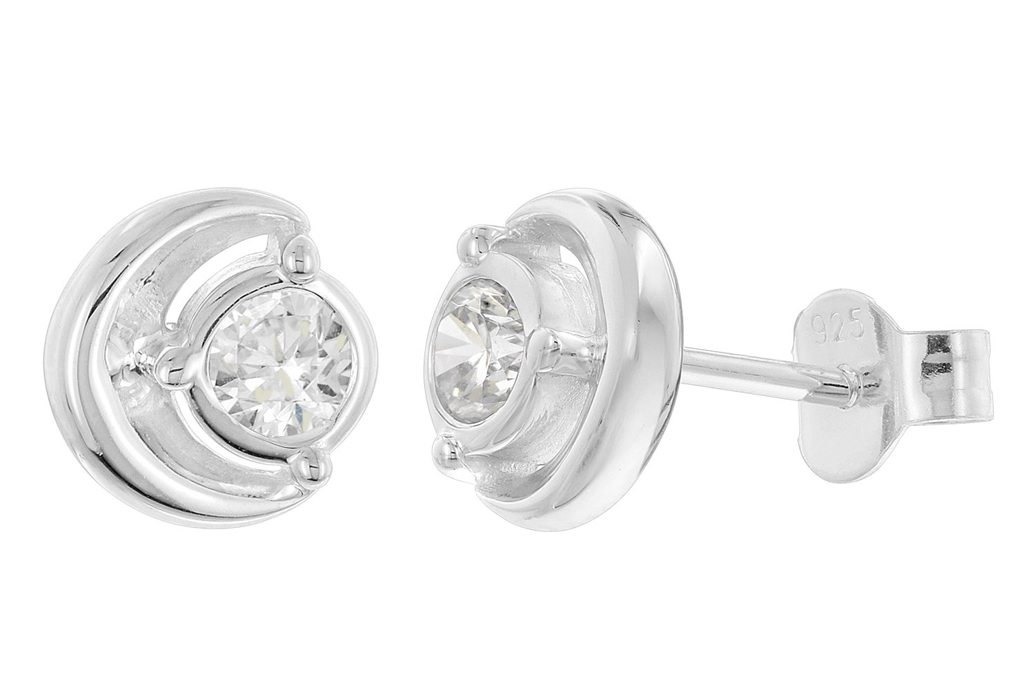 trendor 21422-01 Damen Ohrringe 925 Silber Ohrstecker Zirkonia