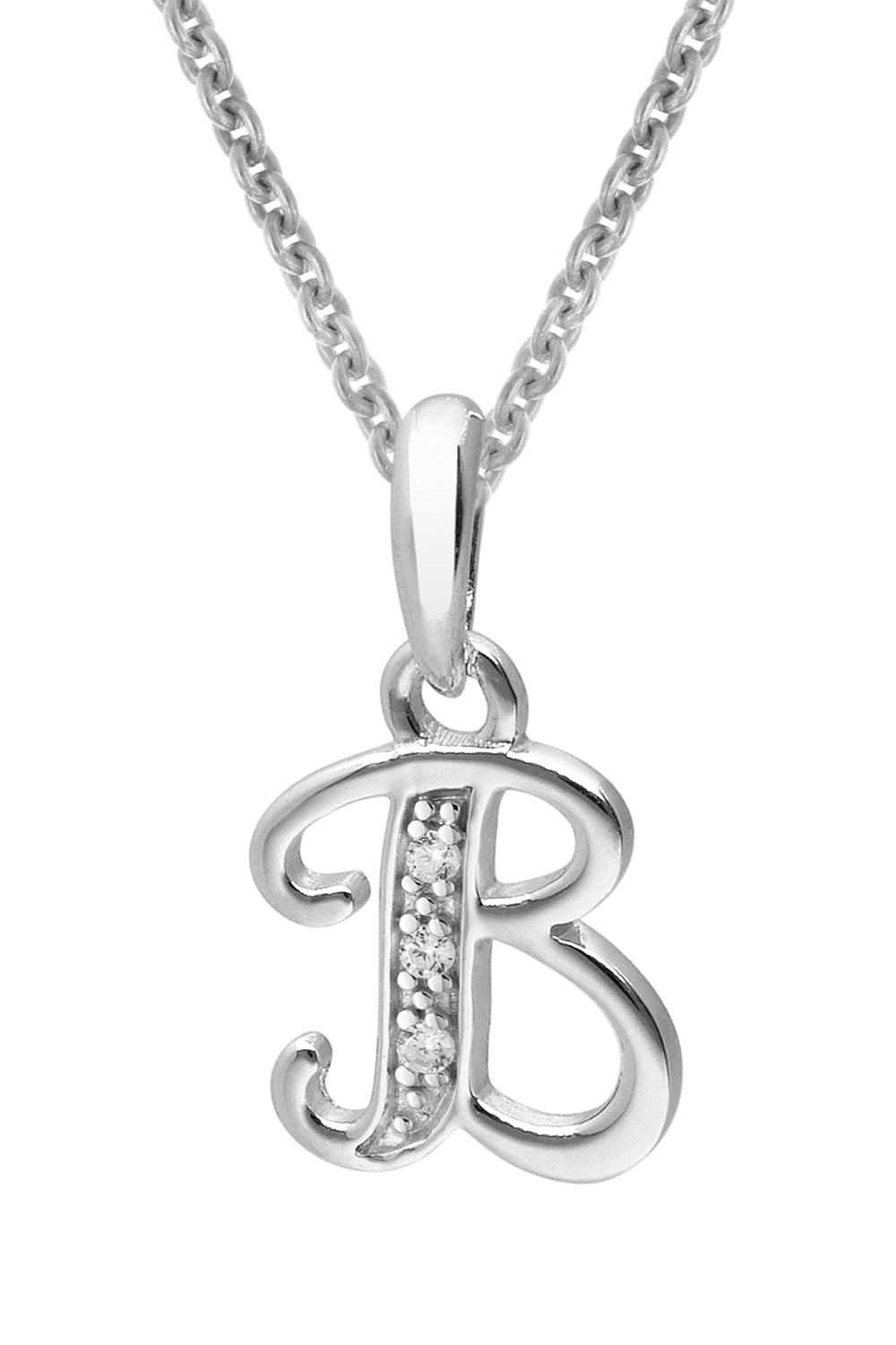 trendor 21240-B Halskette Mit Buchstaben B Anhänger 925 Silber Rhodiniert trendor 21240-B Halskette Mit Buchstaben B Anhänger 925 Silber Rhodiniert