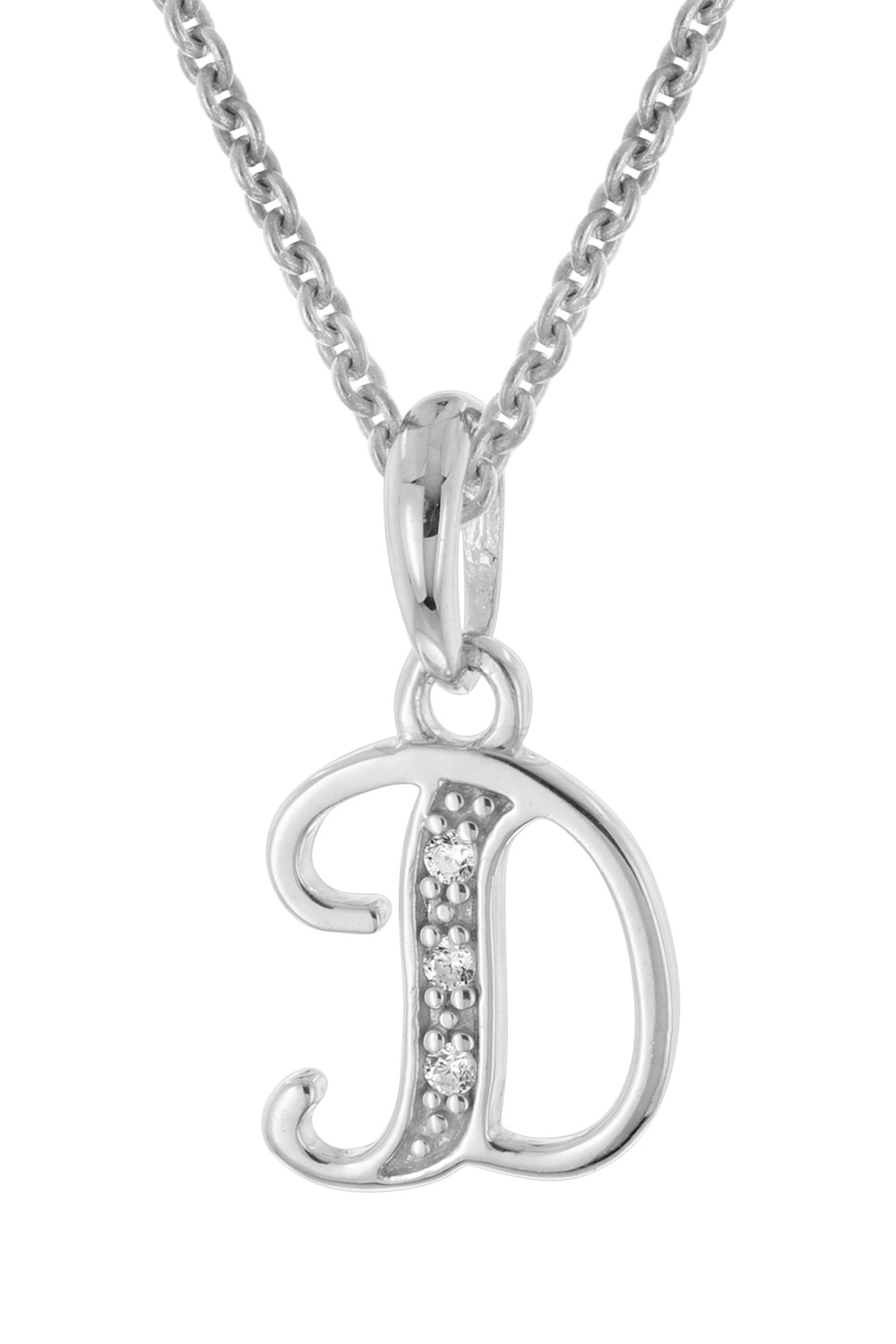 trendor 21240-D Halskette Mit Buchstaben D Anhänger 925 Silber Rhodiniert trendor 21240-D Halskette Mit Buchstaben D Anhänger 925 Silber Rhodiniert