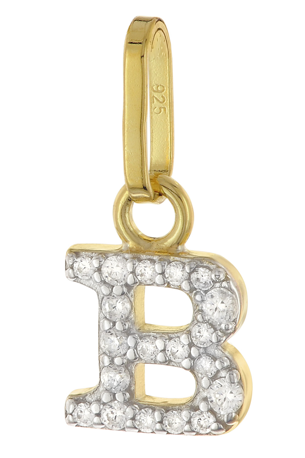 trendor 21284-B Buchstaben-Anhänger B 925 Silber Vergoldet