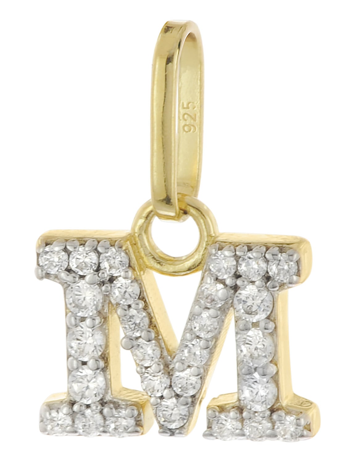 trendor 21284-M Buchstaben-Anhänger M 925 Silber Vergoldet