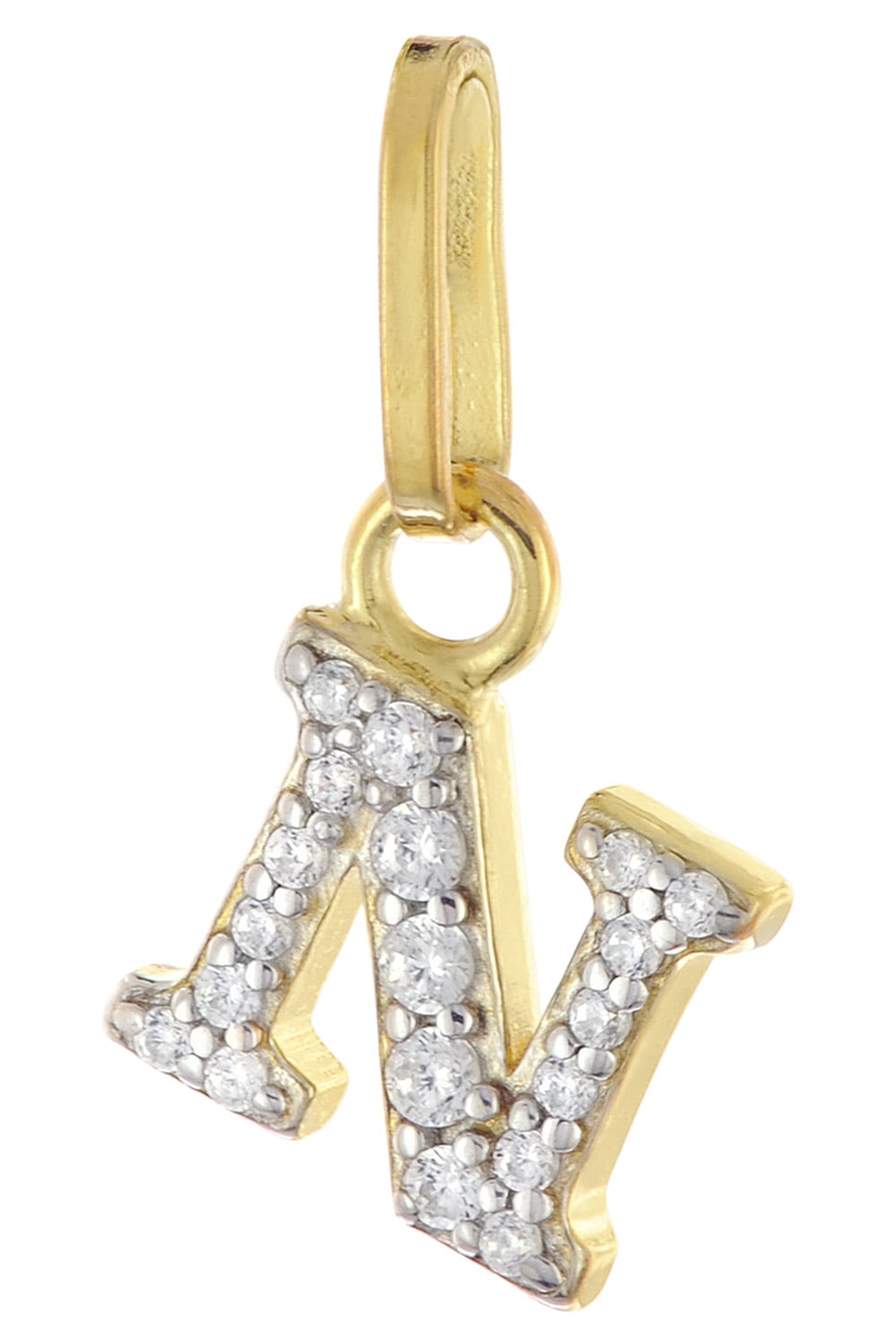 trendor 21284-N Buchstaben-Anhänger N 925 Silber Vergoldet