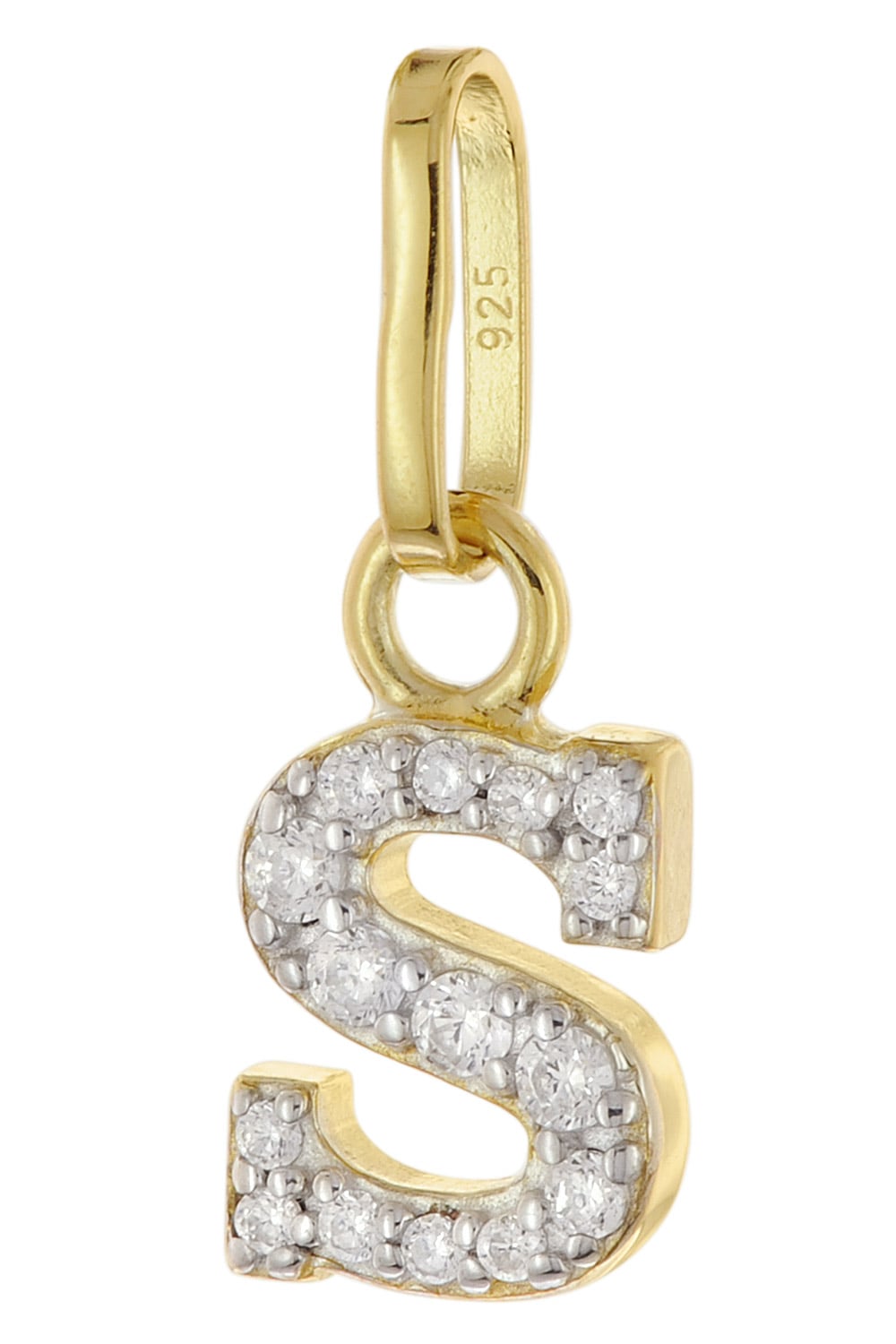trendor 21284-S Buchstaben-Anhänger S 925 Silber Vergoldet
